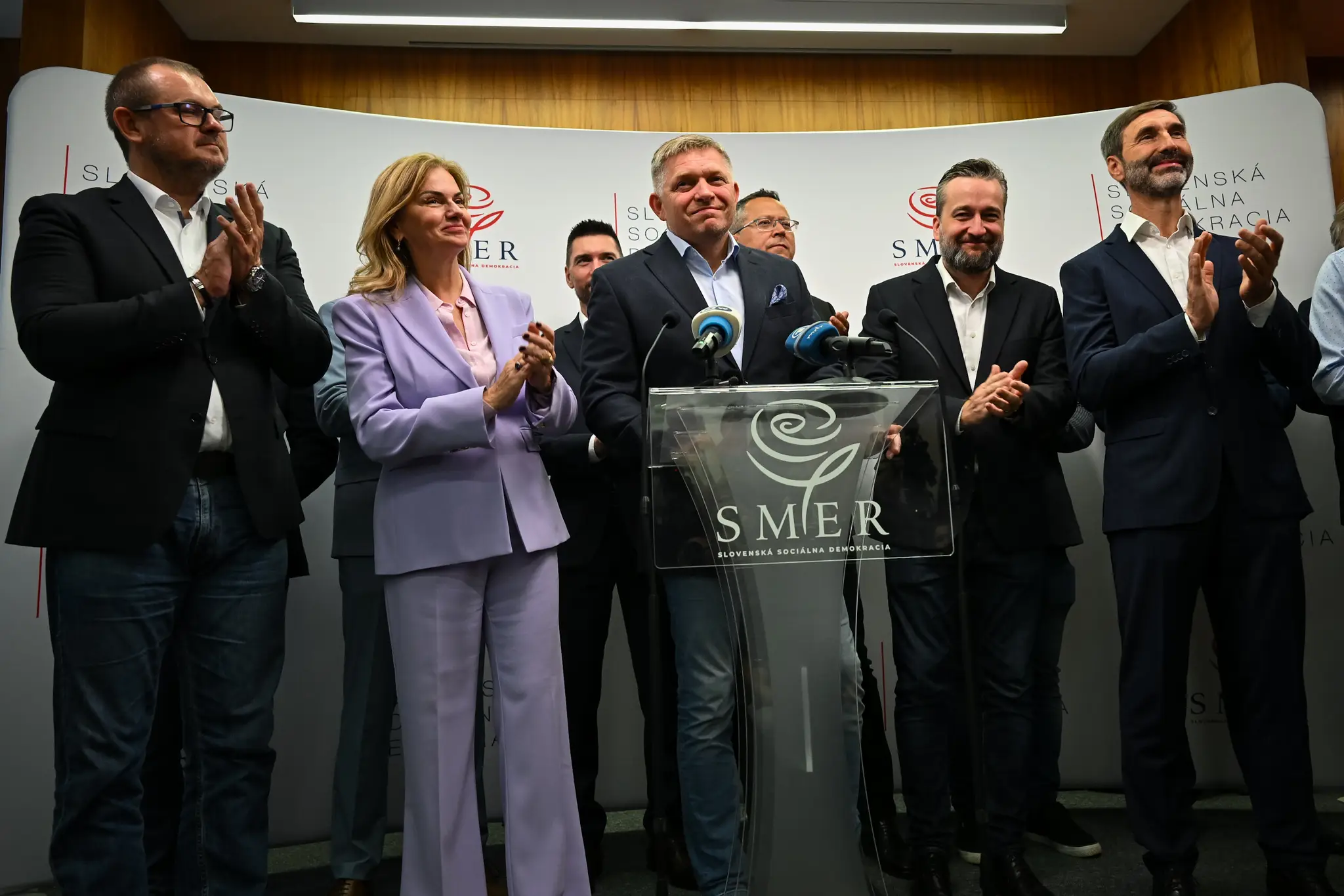 Tlačová konferencia Smeru po zverejnení výsledkov parlamentných volieb
