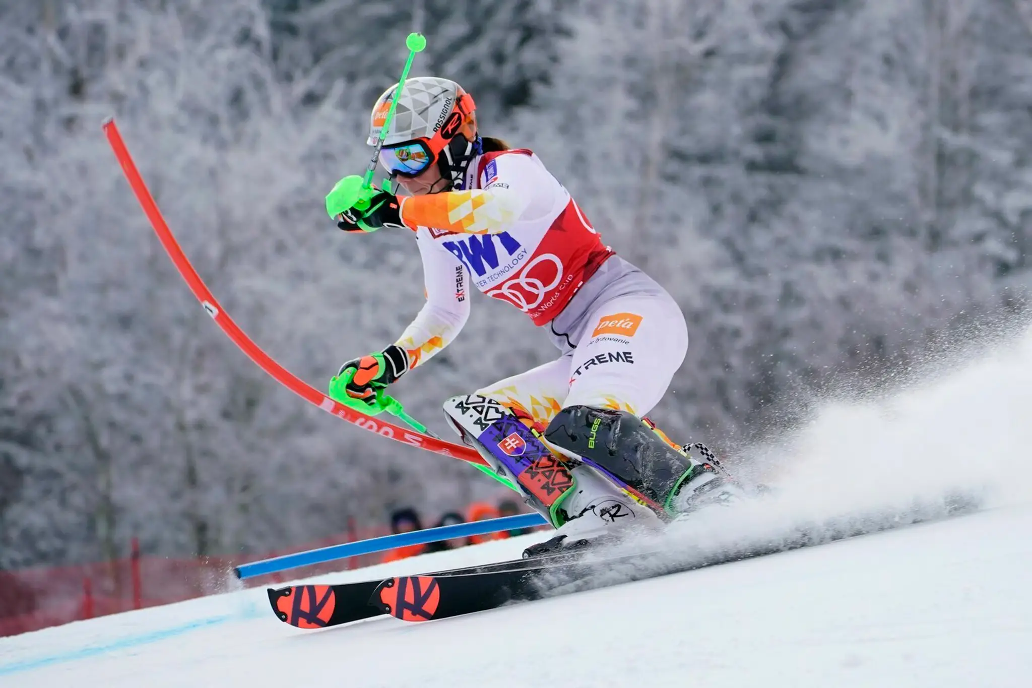 Slovenská lyžiarka Petra Vlhová v 1. kole slalomu Svetového pohára v alpskom lyžovaní v americkom Killingtone.