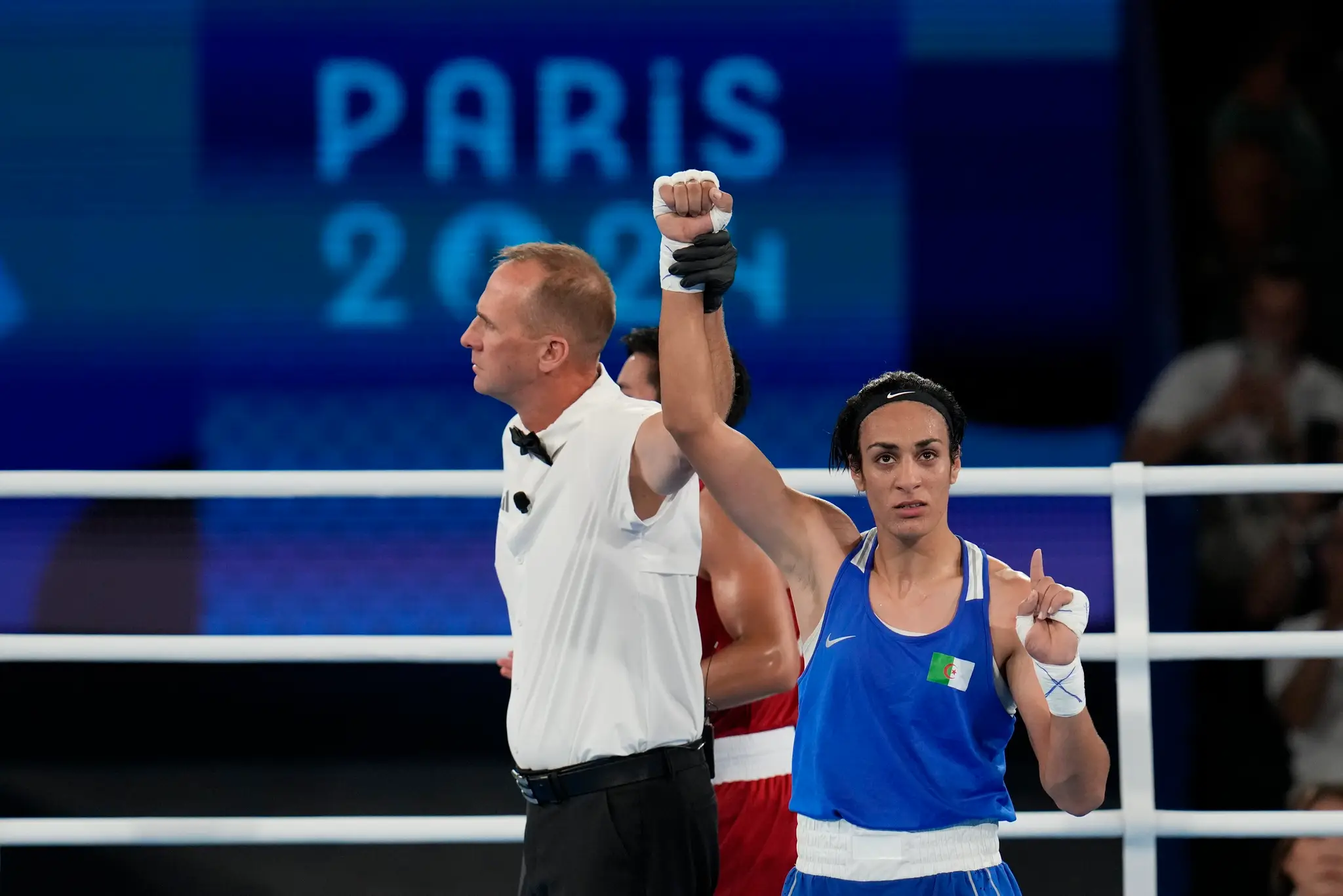 Imane Khelifová po postupe do olympijského finále