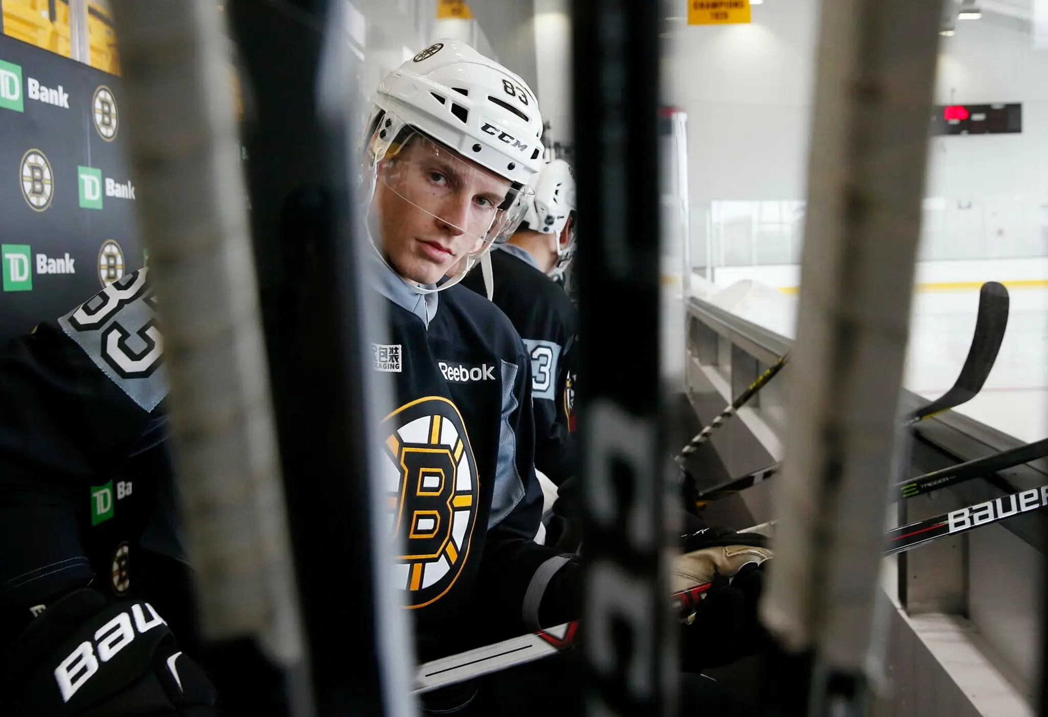 Peter Cehlárik počas predsezónnneho kempu Bostonu Bruins.
