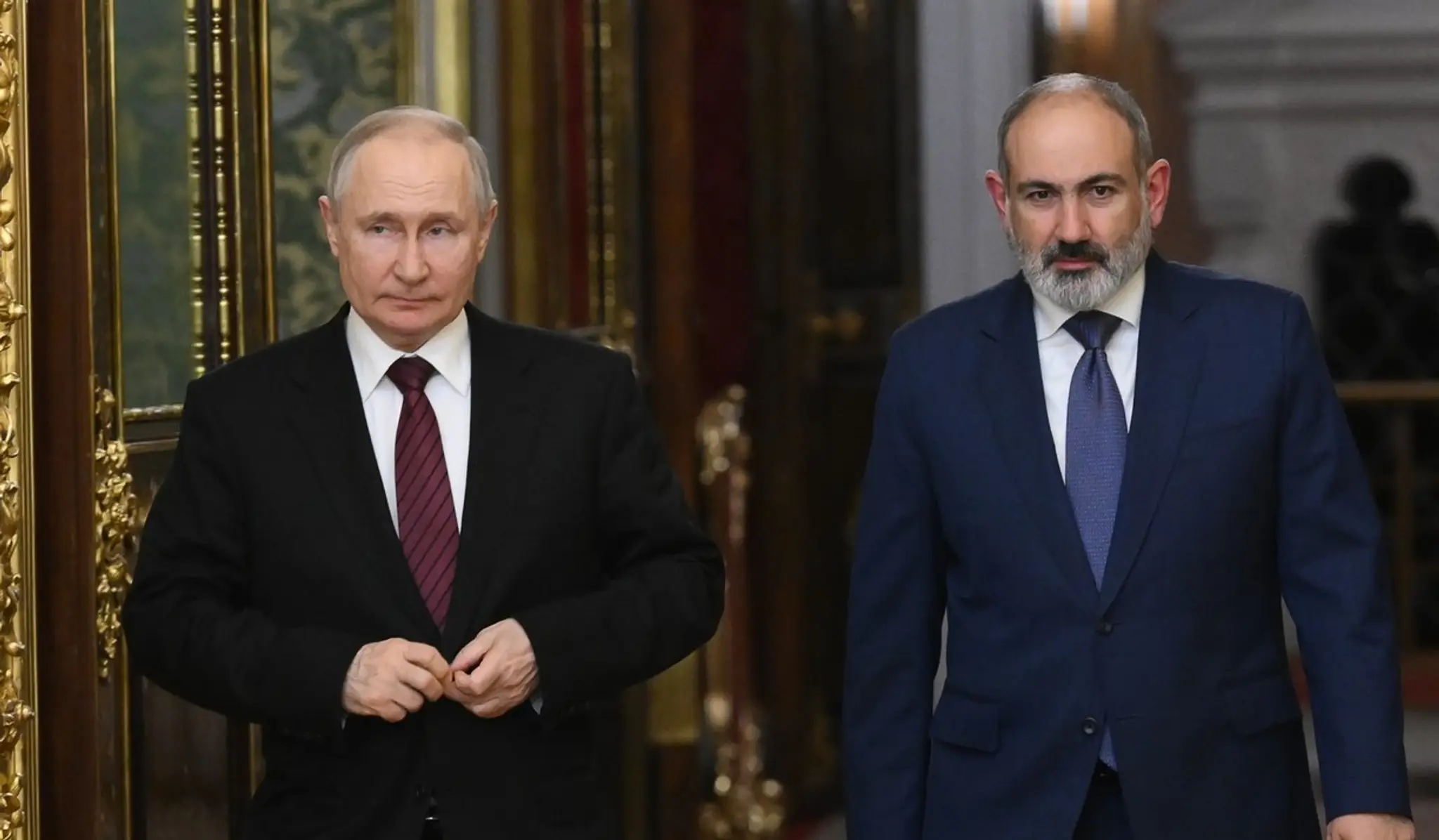 Ruský prezident Vladimir Putin a arménsky premiér Nikol Pašinjan. 