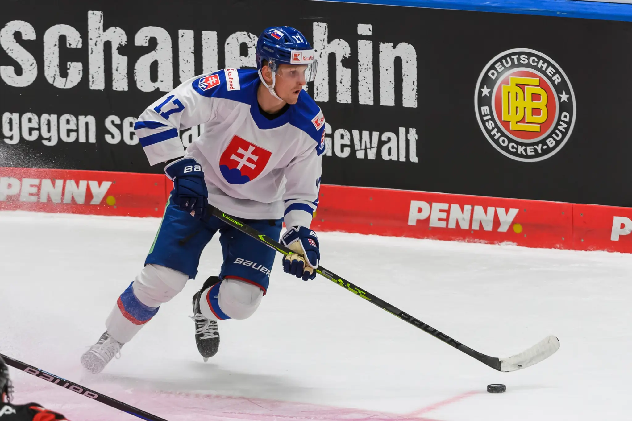 Matej Kašlík počas prípravného hokejového zápasu Nemecko - Slovensko