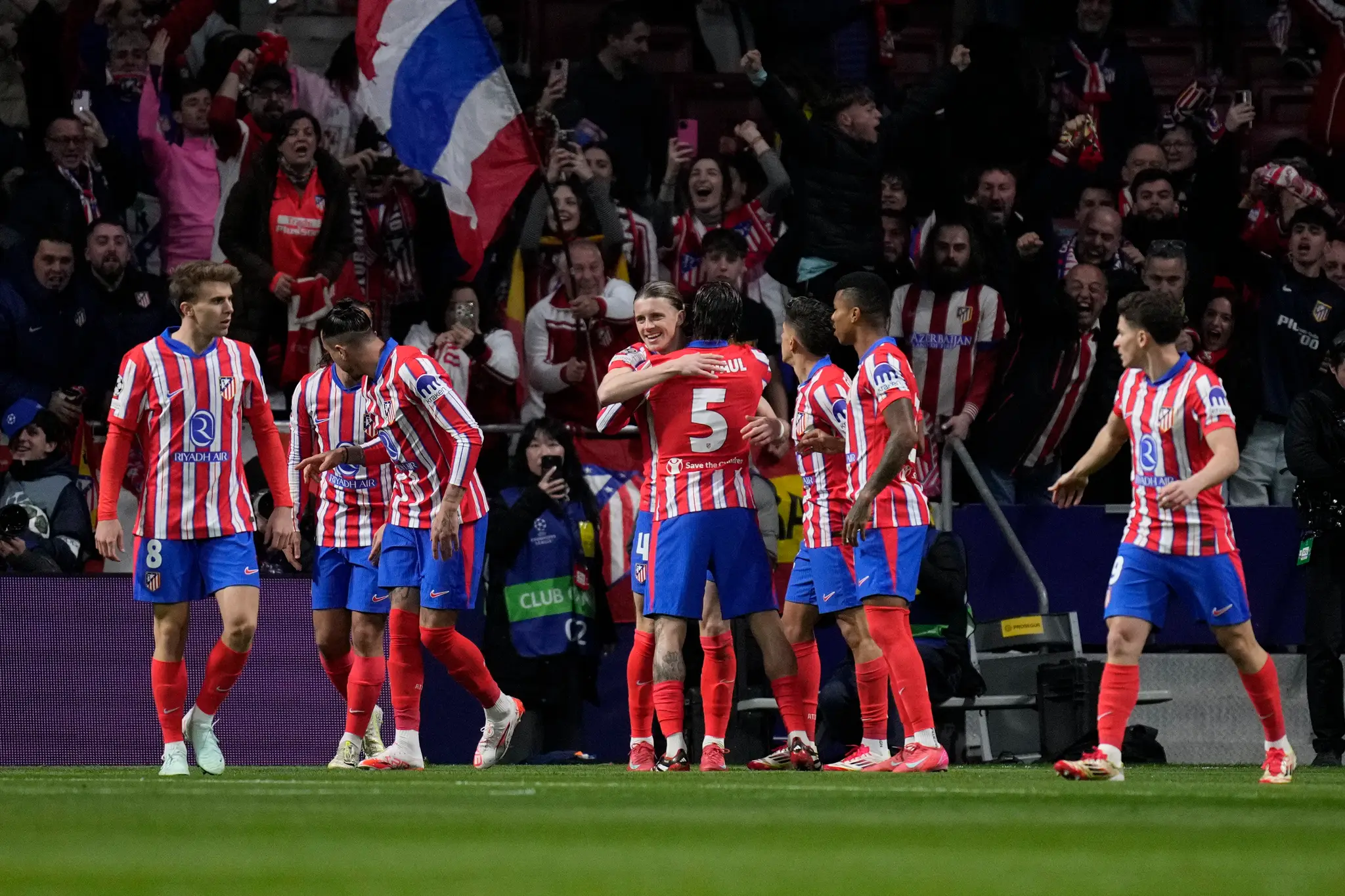Hráči Atlético Madrid v zápase Ligy majstrov
