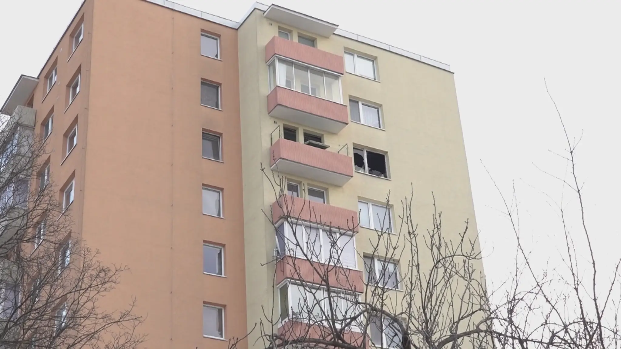 Bytovka, v ktorej vypukol požiar.