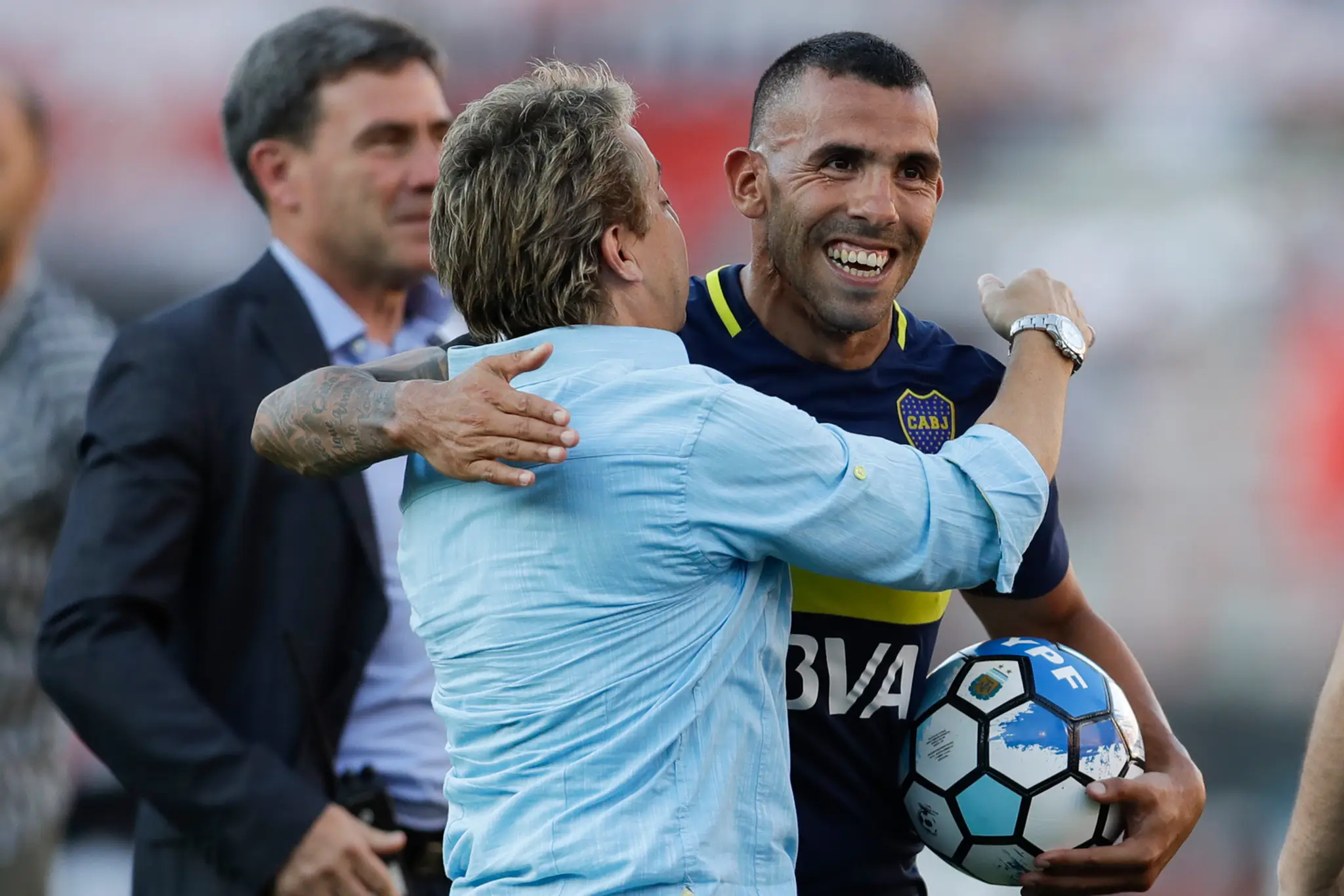 Carlos Tevez v drese svojho materského klubu Boca Juniors.