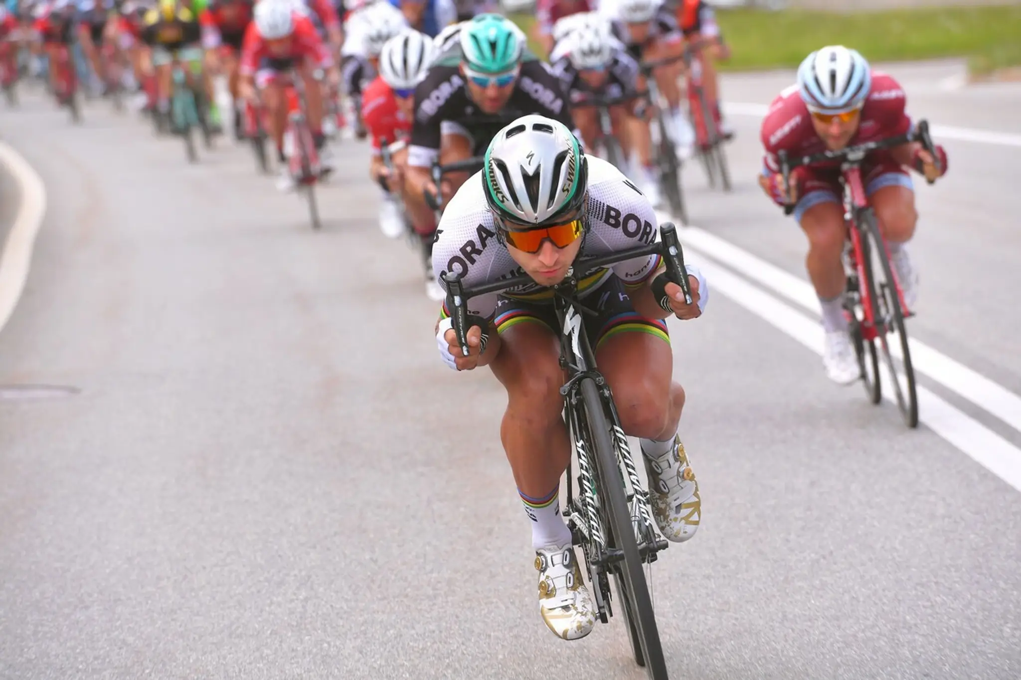 Peter Sagan počas zjazdu na Okolo Švajčiarska.