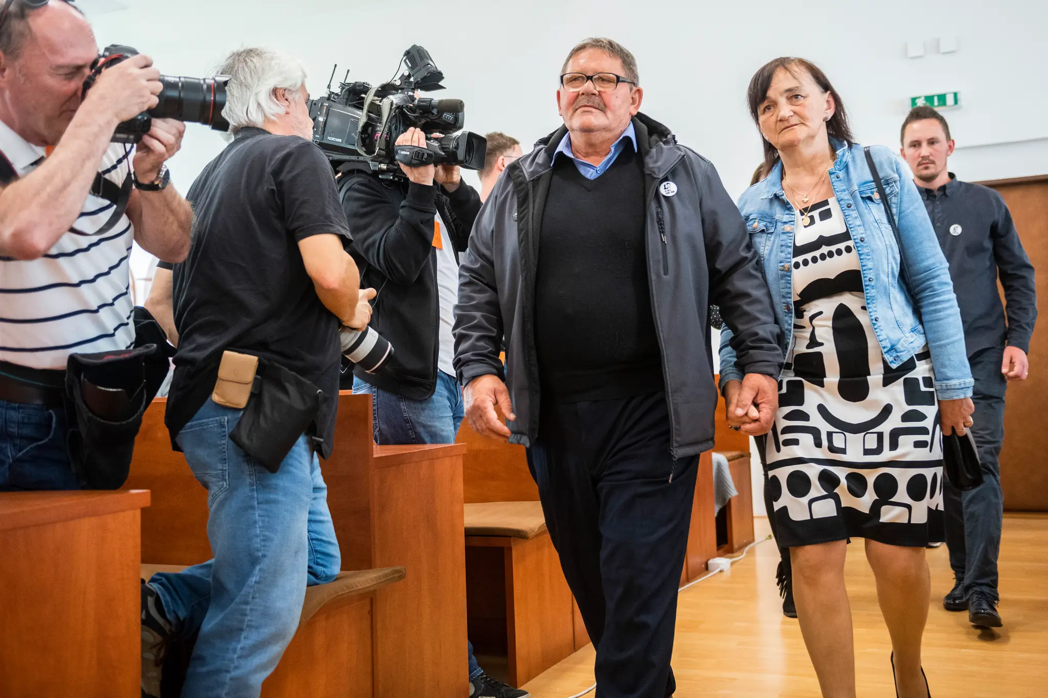 Jozef Kuciak a Jana Kuciaková počas rozsudku v kauze Kuciak.