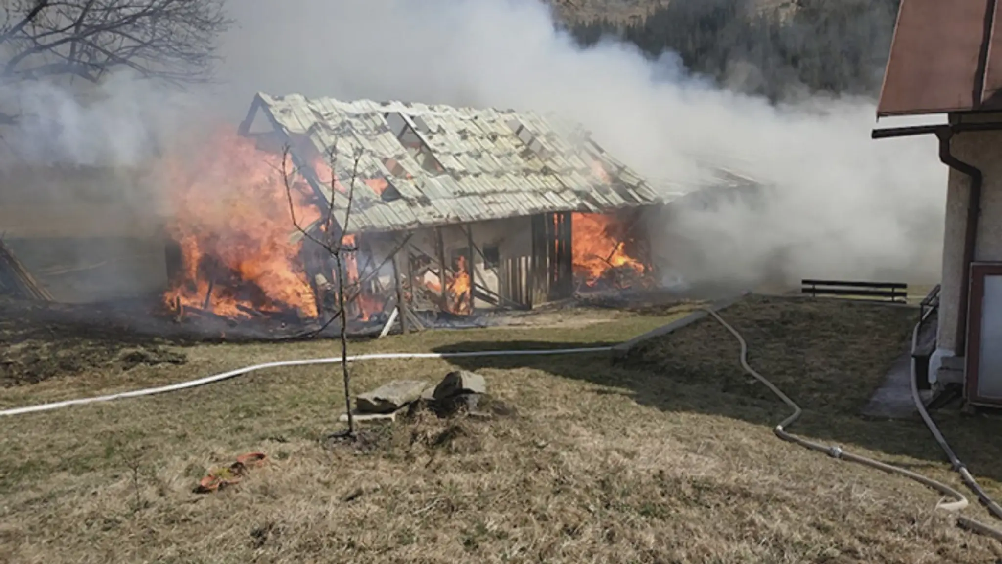 Požiar vo Vychylovke.