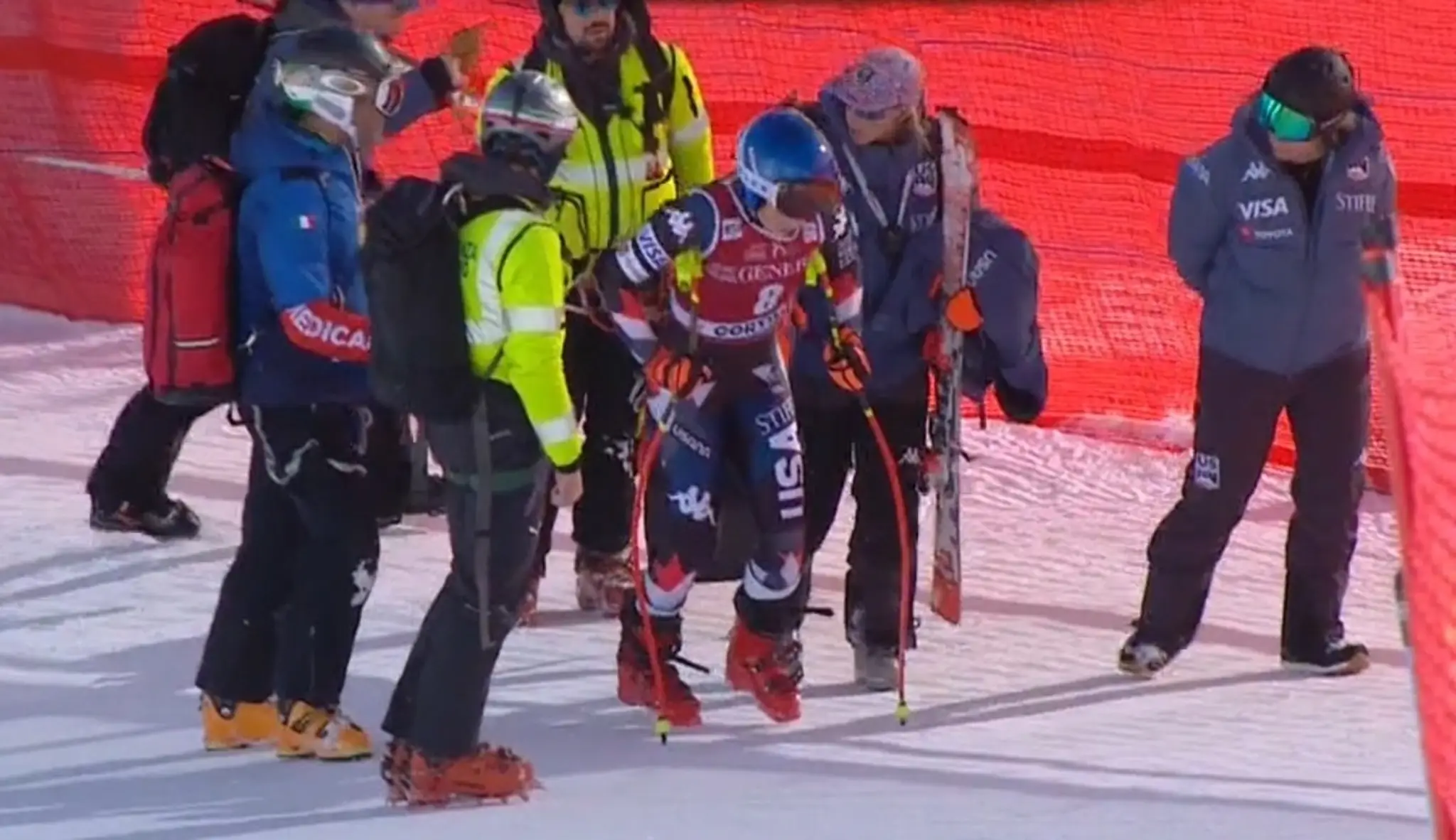 Zranená Mikaela Shiffrinová.