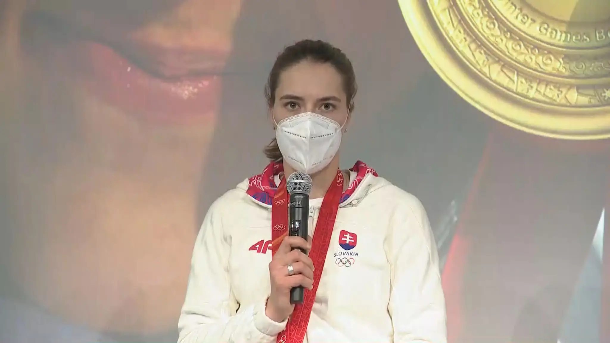 Petra Vlhová na tlačovej besede po návrate zo ZOH V Pekingu.