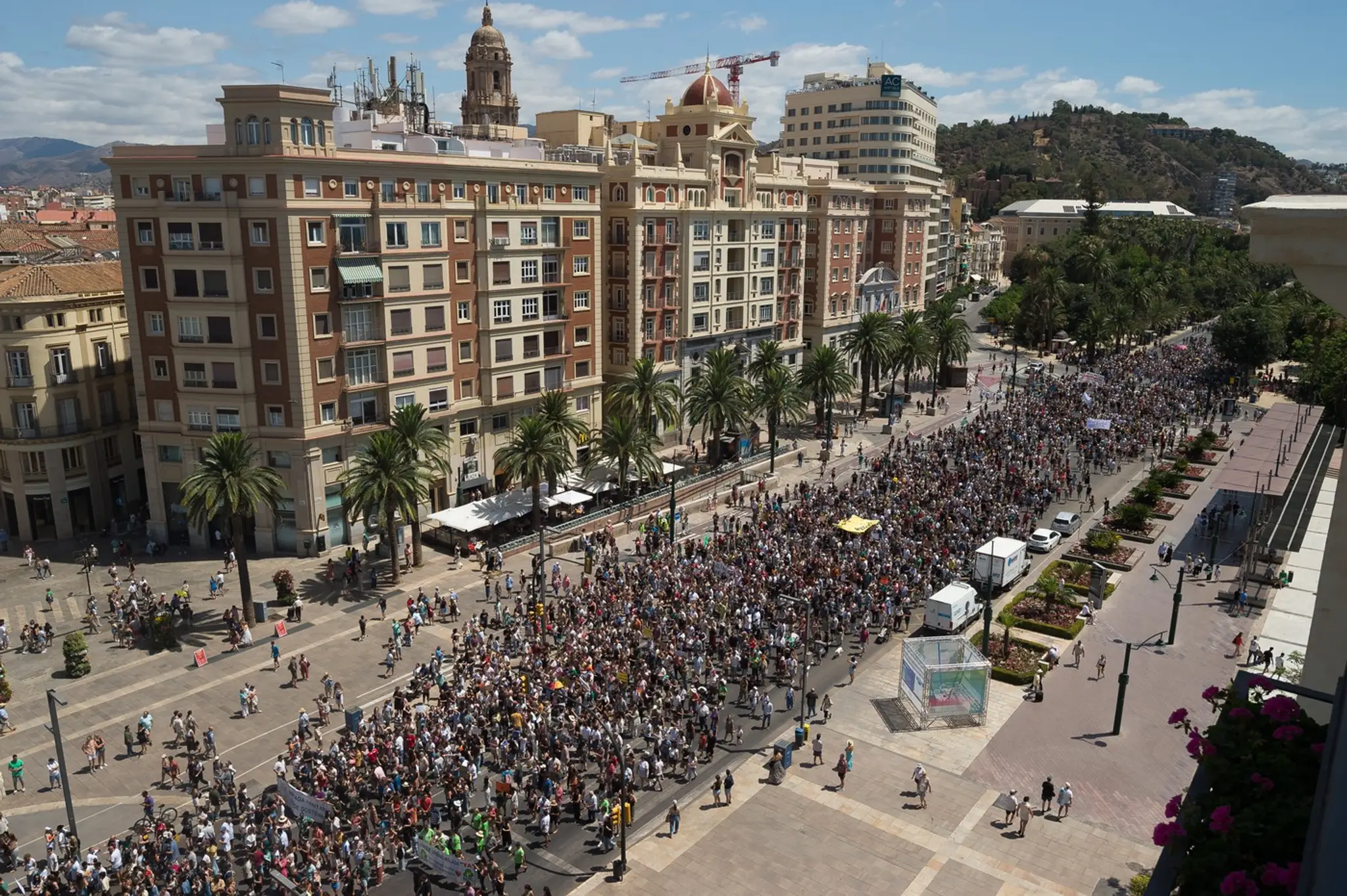 Tisíce ľudí protestovali v Malage proti turizmu.