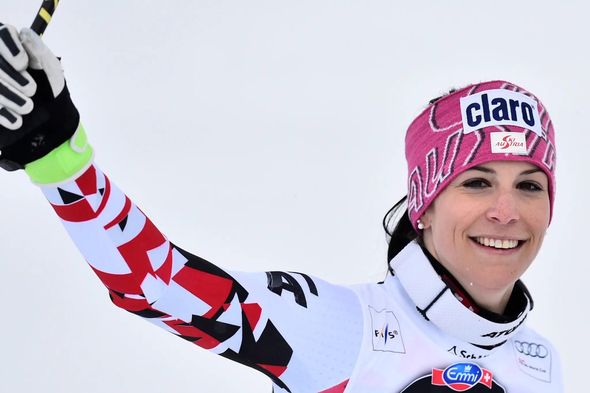 Mirjam Puchnerová sa raduje z triumfu v St. Moritzi.