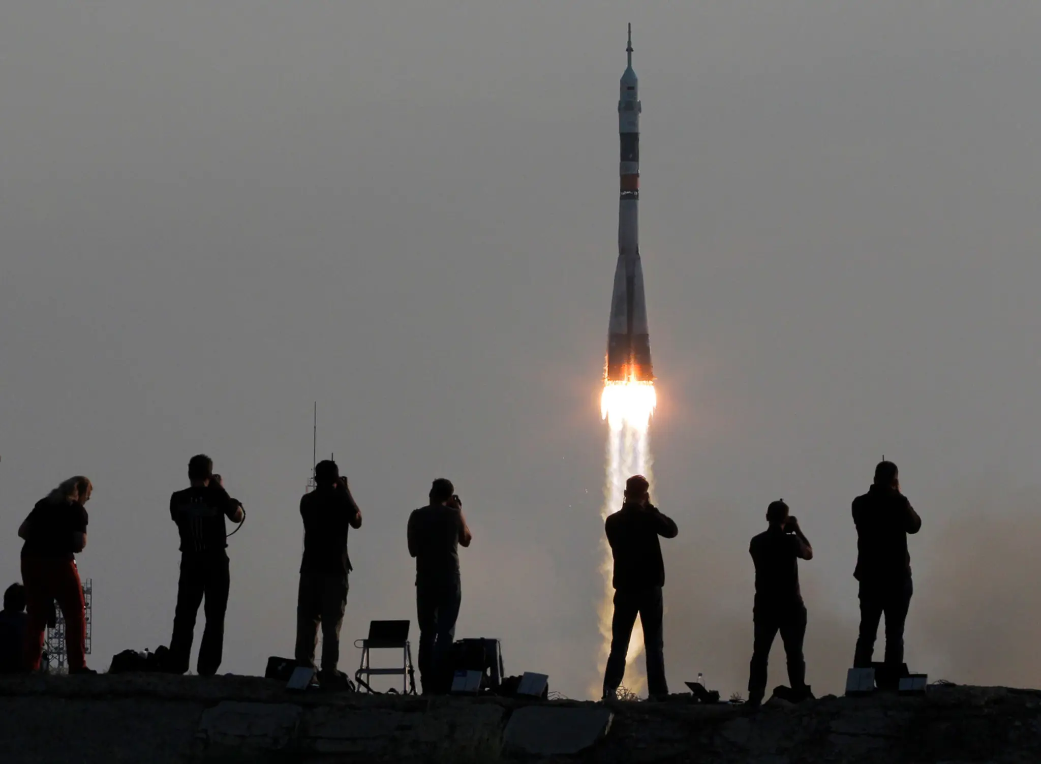 Štart ruskej rakety Sojuz.