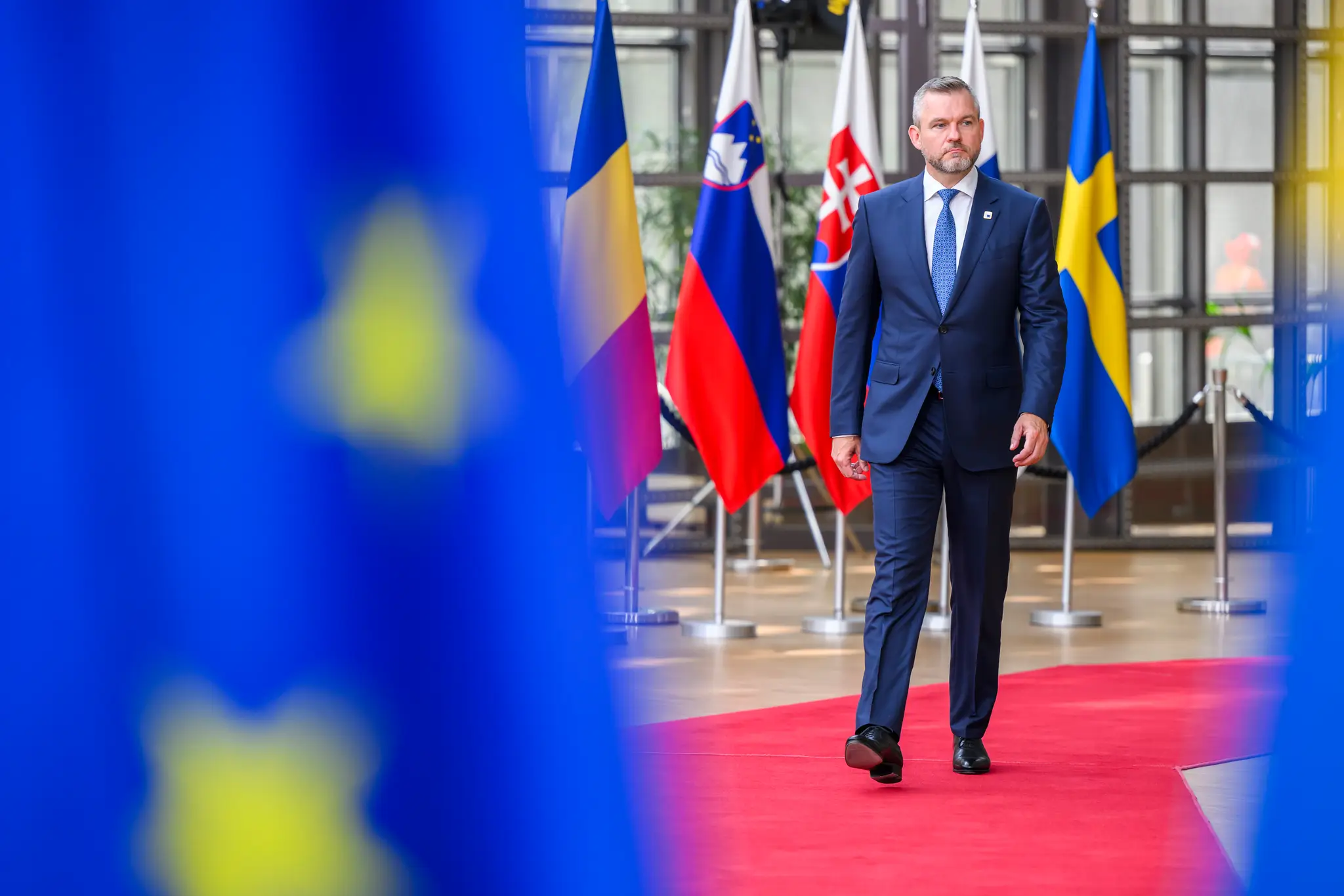 Peter Pellegrini pri príchode na pracovné stretnutie členov Európskej rady v Bruseli