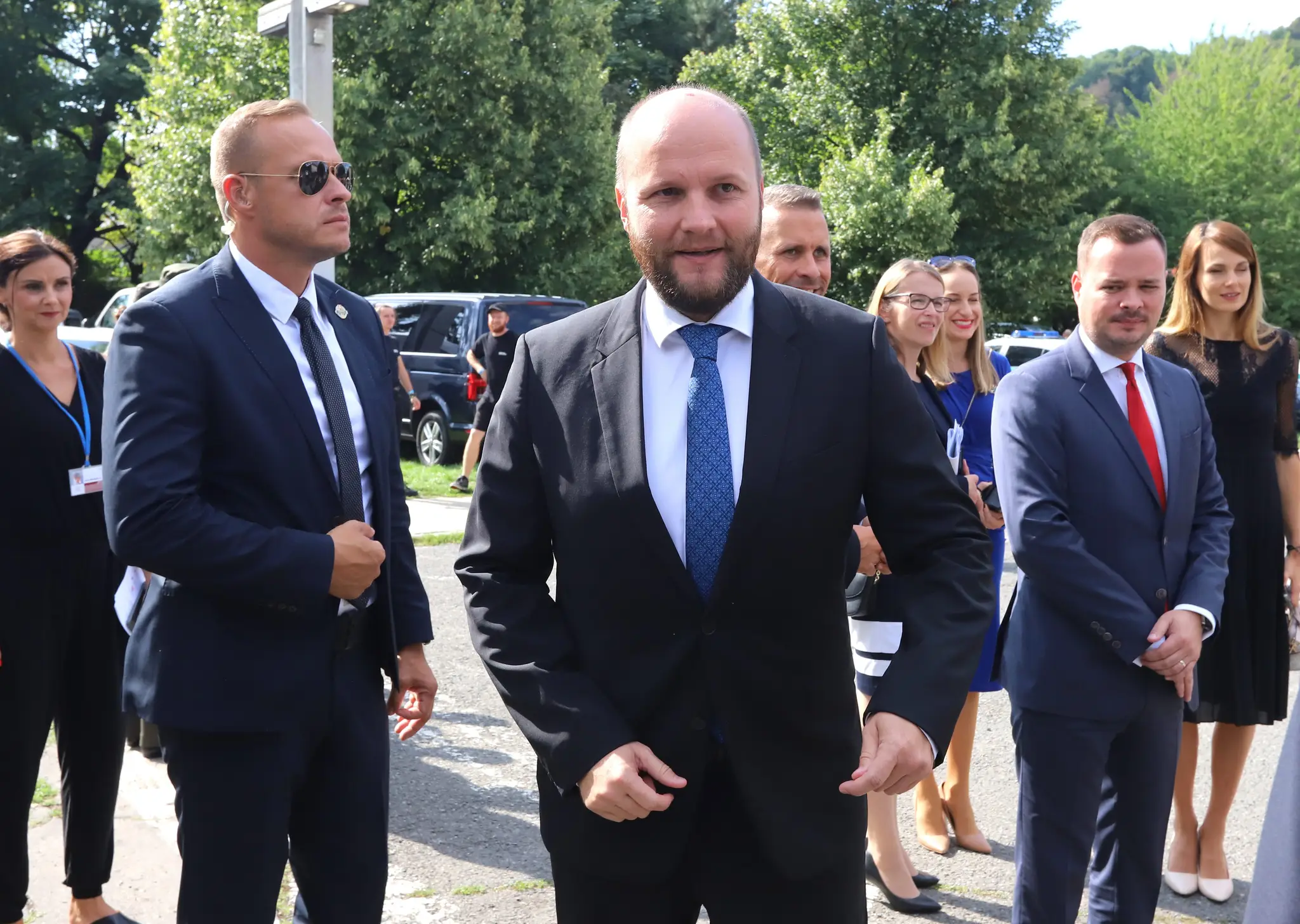 Minister obrany Jaroslav Naď na celoštátnych oslavách 78. výročia SNP v areáli Múzea SNP v Banskej Bystrici.