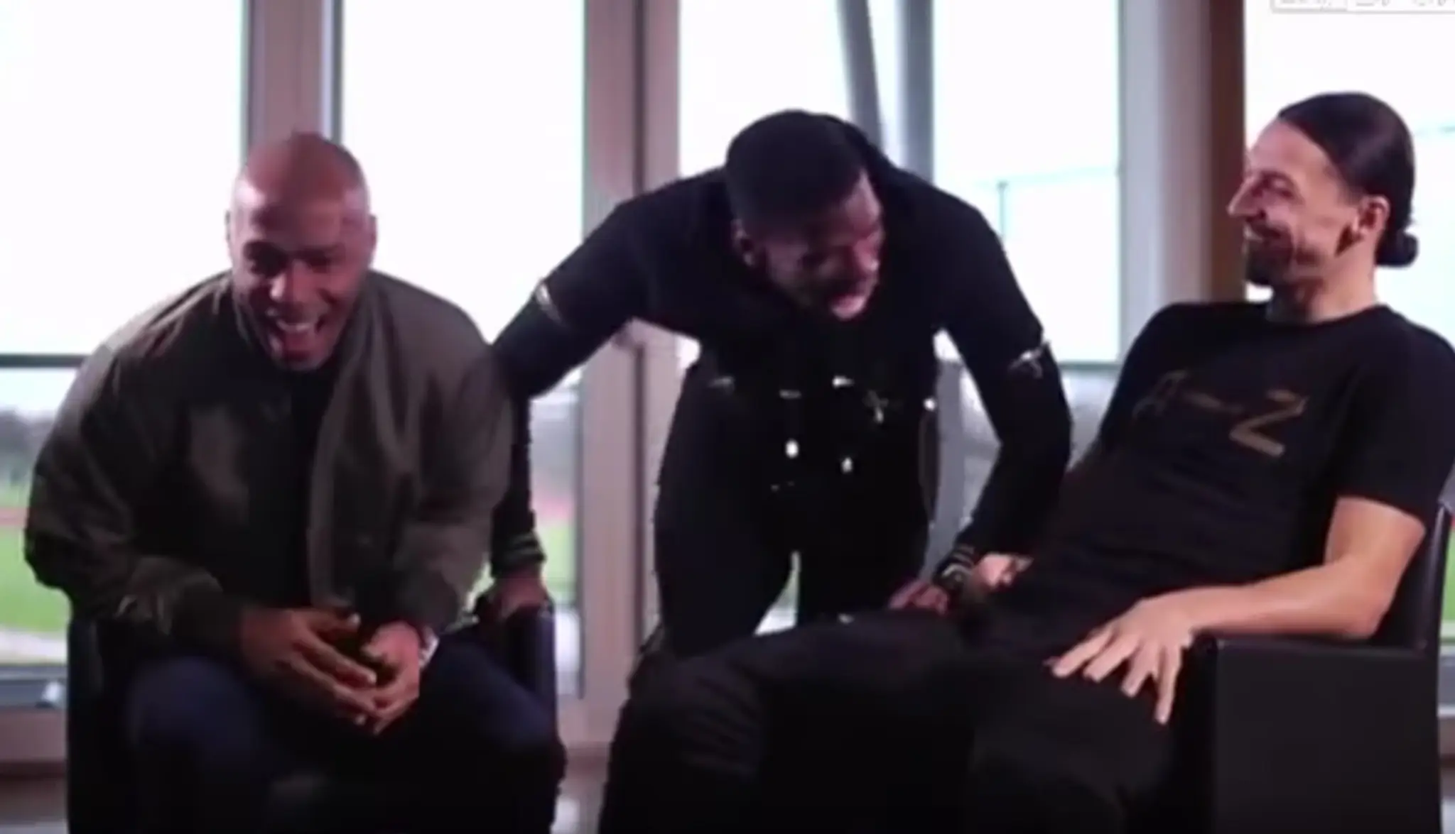 Thierry Henry v štúdiu Sky Sports s Paulom Pogbom a Zlatanom Ibrahimovičom.