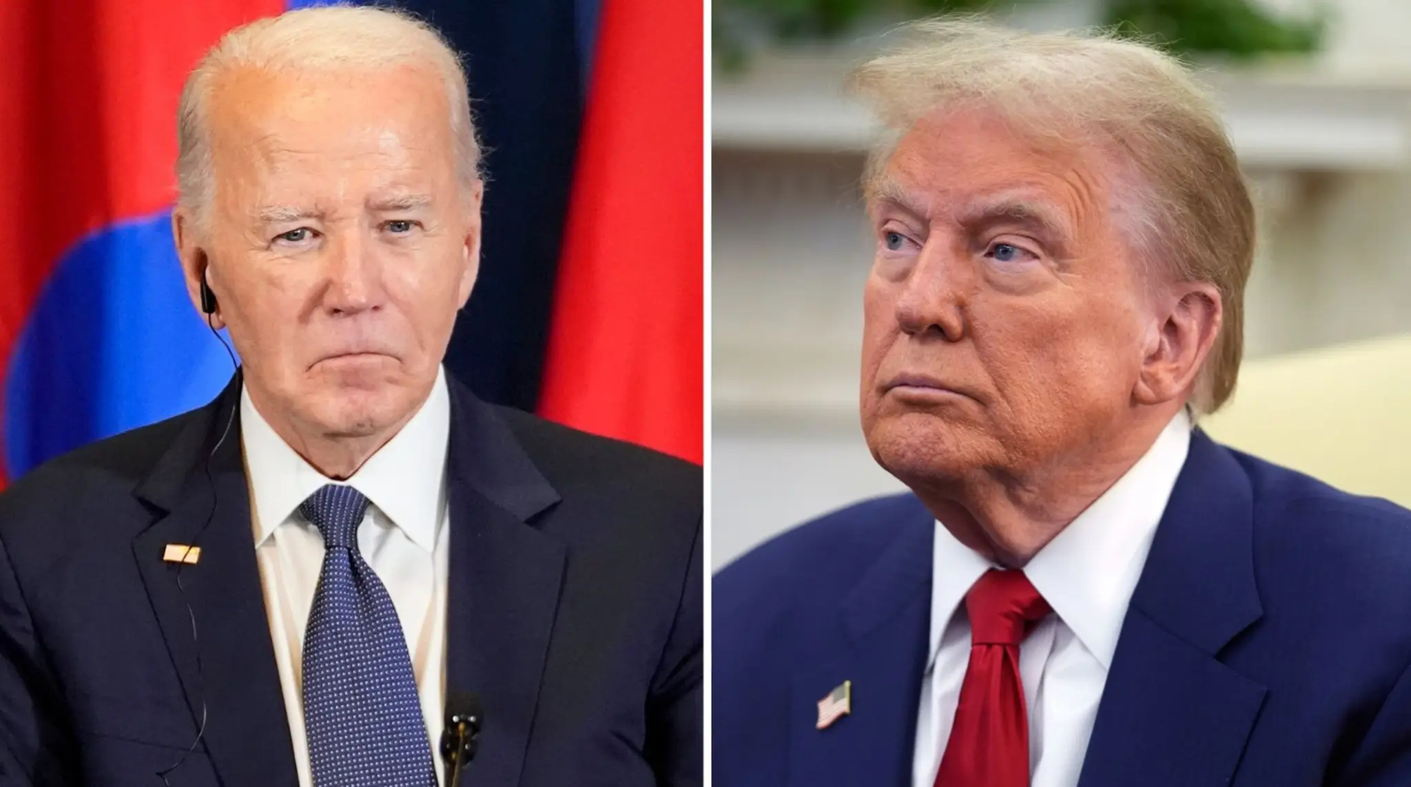 Sprava Donald Trump a Joe Biden.