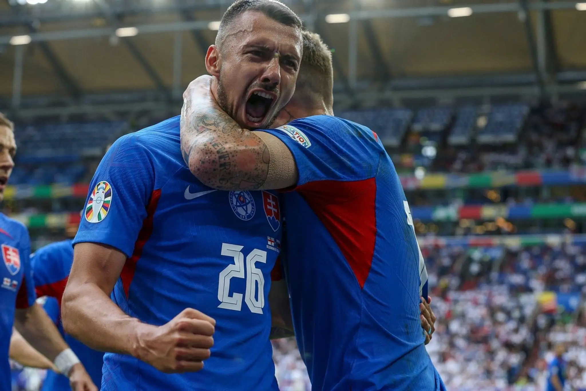 Slovenskí futbalisti počas EURO 2024