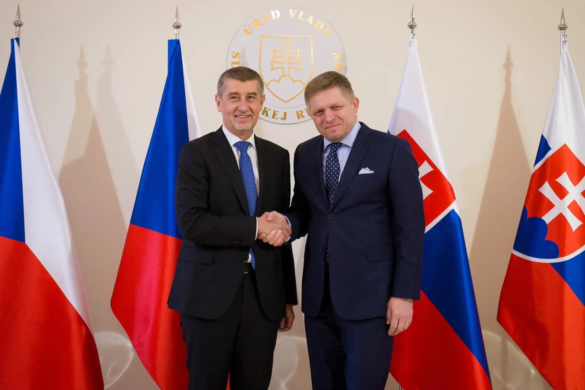 Andrej Babiš a Robert Fico na snímke z roku 2018.