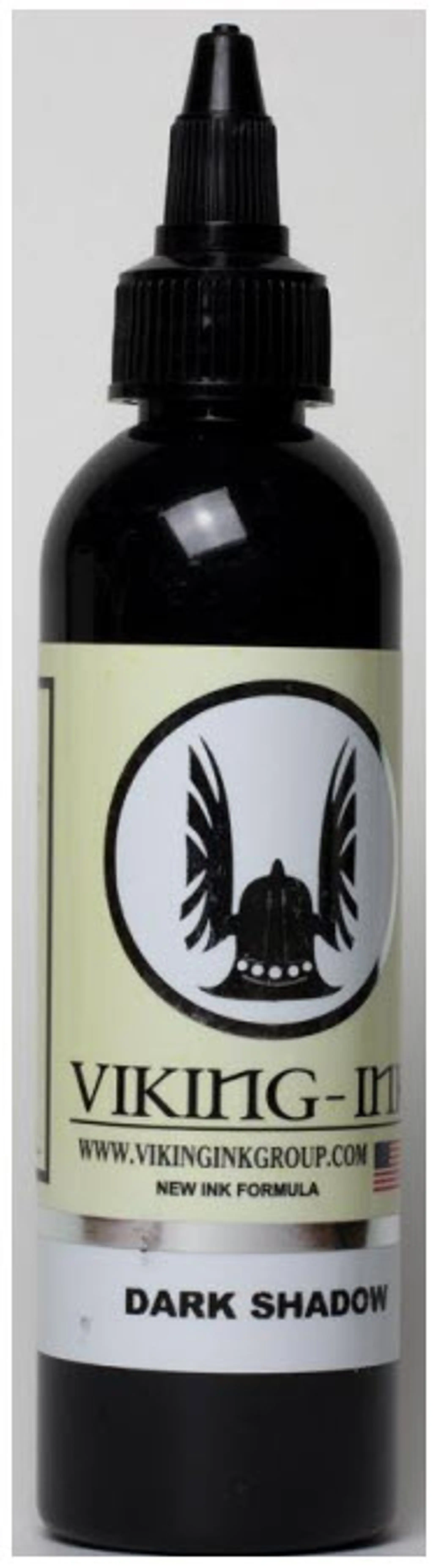 Farba na tetovanie s názvom Viking ink Dark Shadow a značkou Viking. 