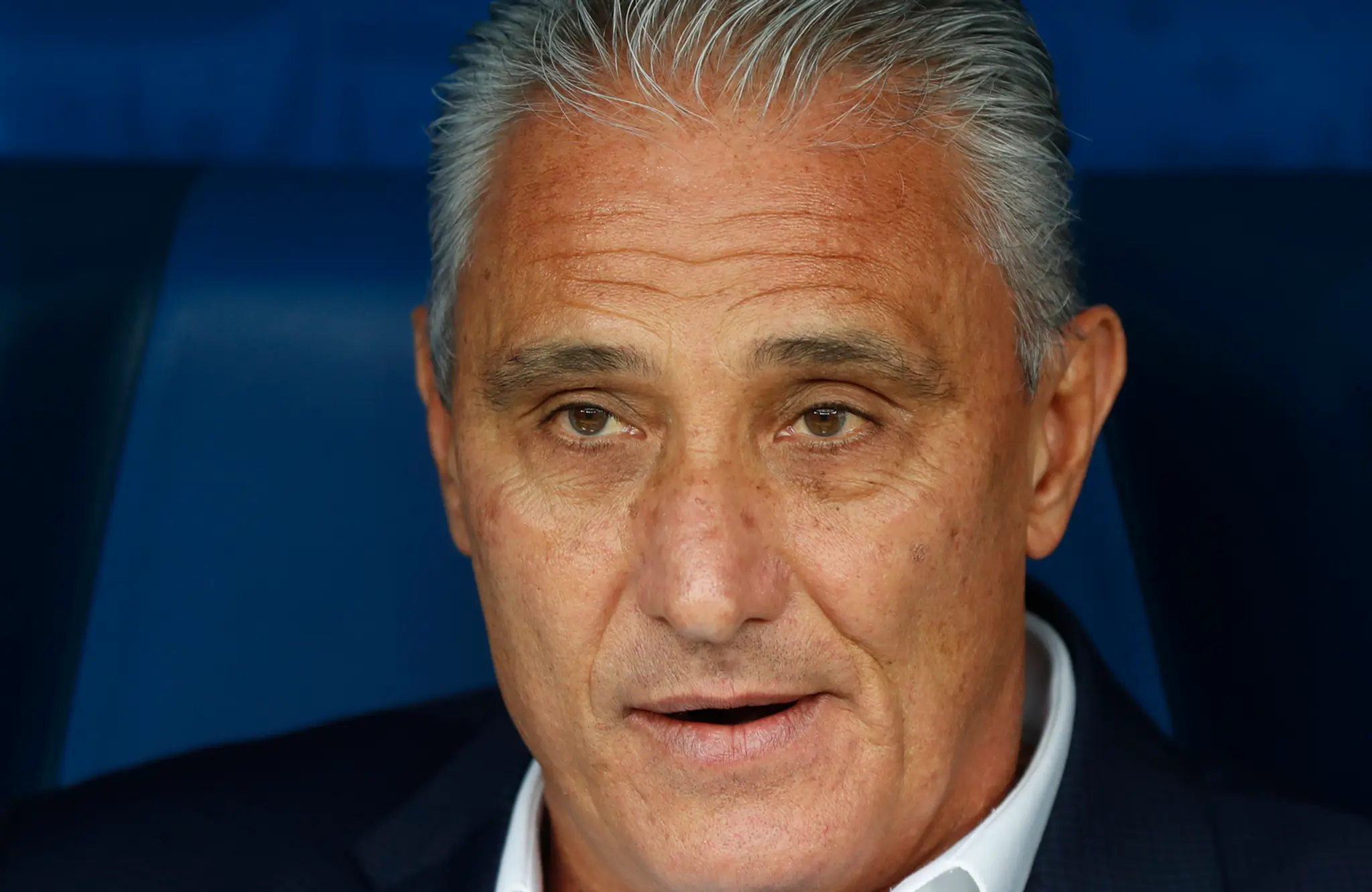 Kouč Brazílie Tite v dueli s Kostarikou na MS 2018.