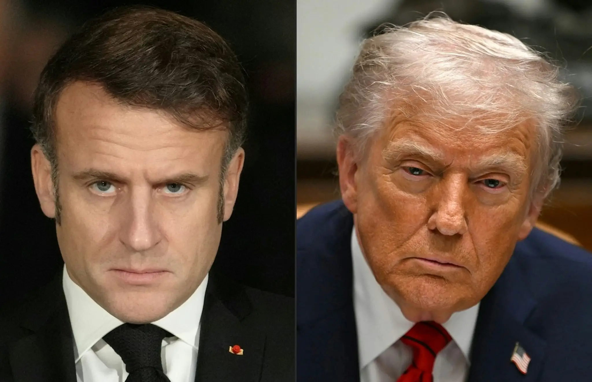 Emmanuel Macron a Donald Trump.