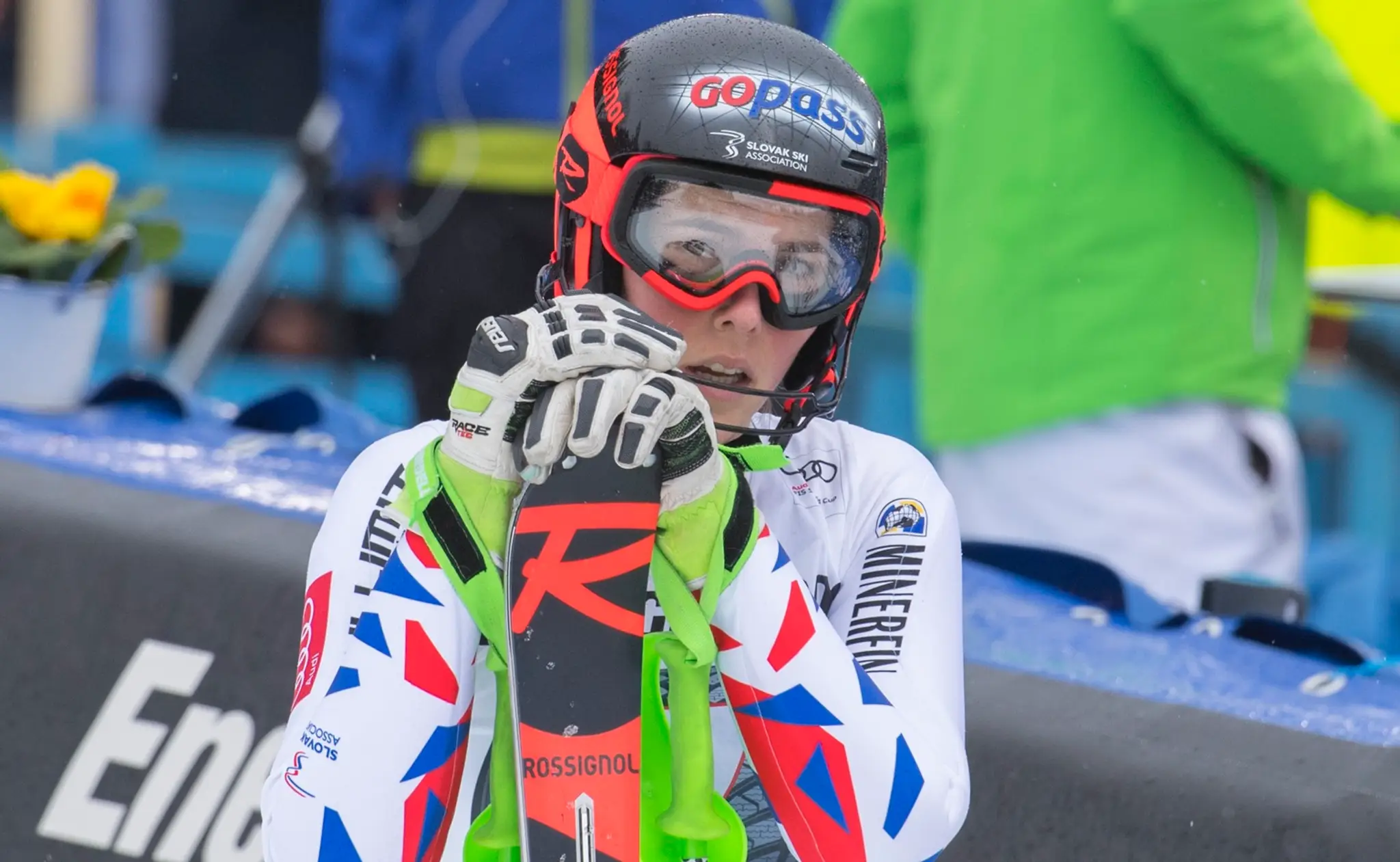 Petra Vlhová v cieli 2. kola slalomu žien Svetového pohára v alpskom lyžovaní žien v nemeckom Ofterschwangu.