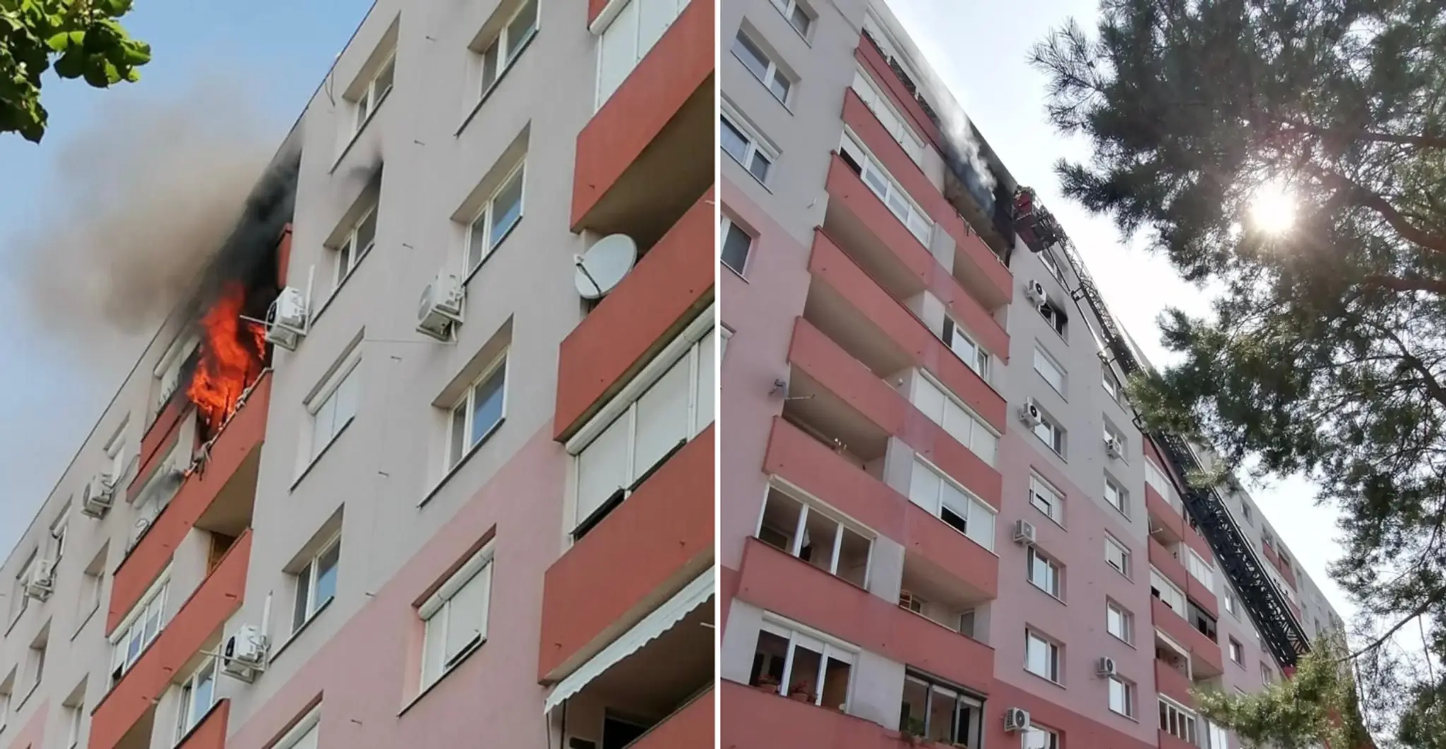 Požiar bytovky vo Veľkom Mederi