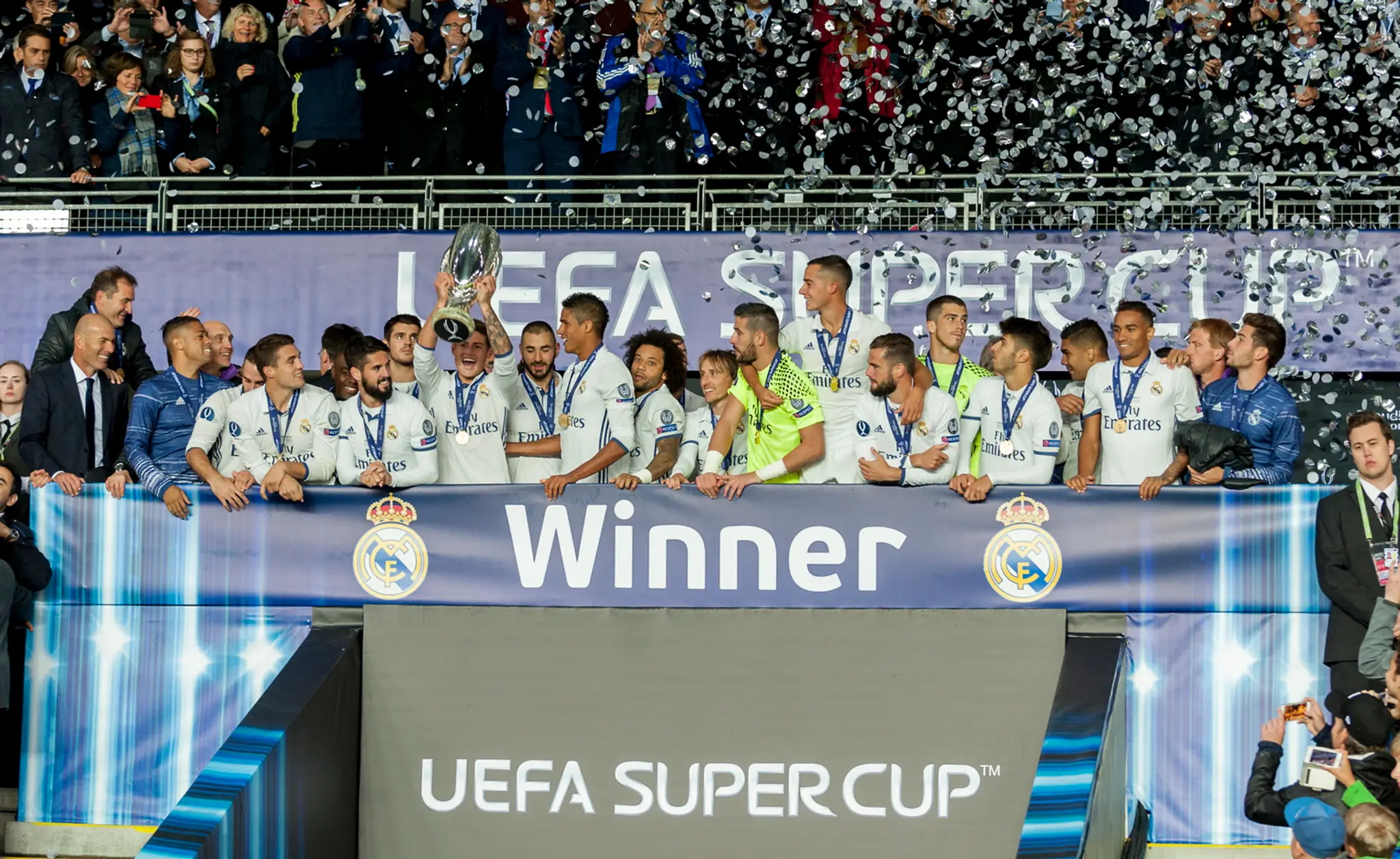 Hráči Realu Madrid - víťazi Superpohára UEFA 2016.