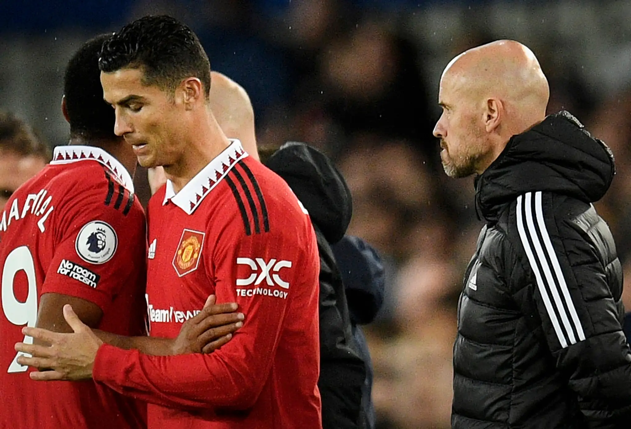Erik ten Hag (vpravo) a Cristiano Ronaldo spolu na kávu zrejme nepôjdu.