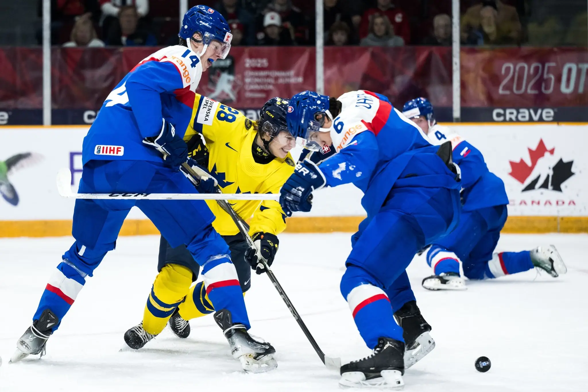 Momentka zo zápasu Slovensko - Švédsko na MS juniorov