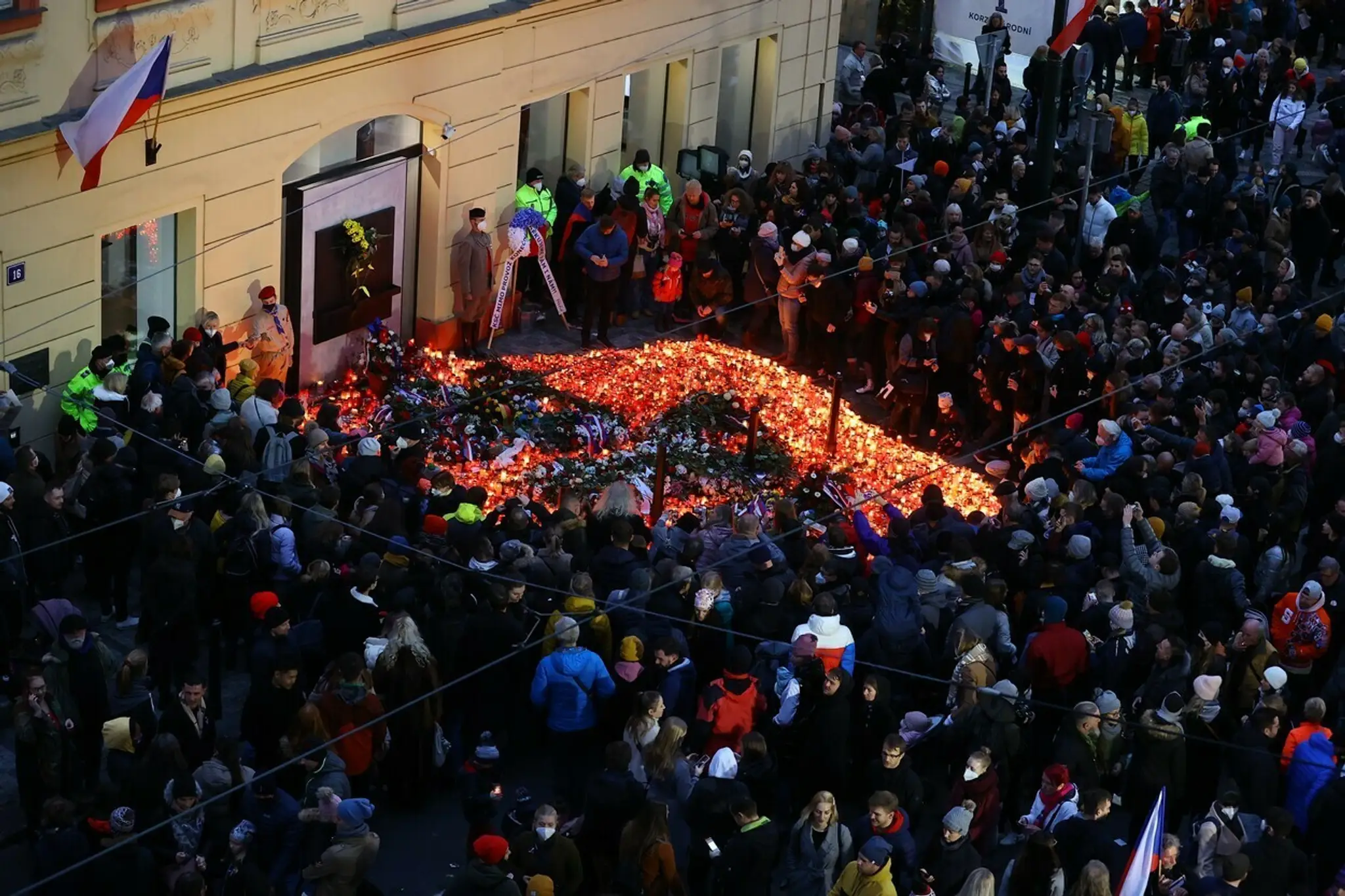 Oslavy výročia 17. novembra v Prahe.
