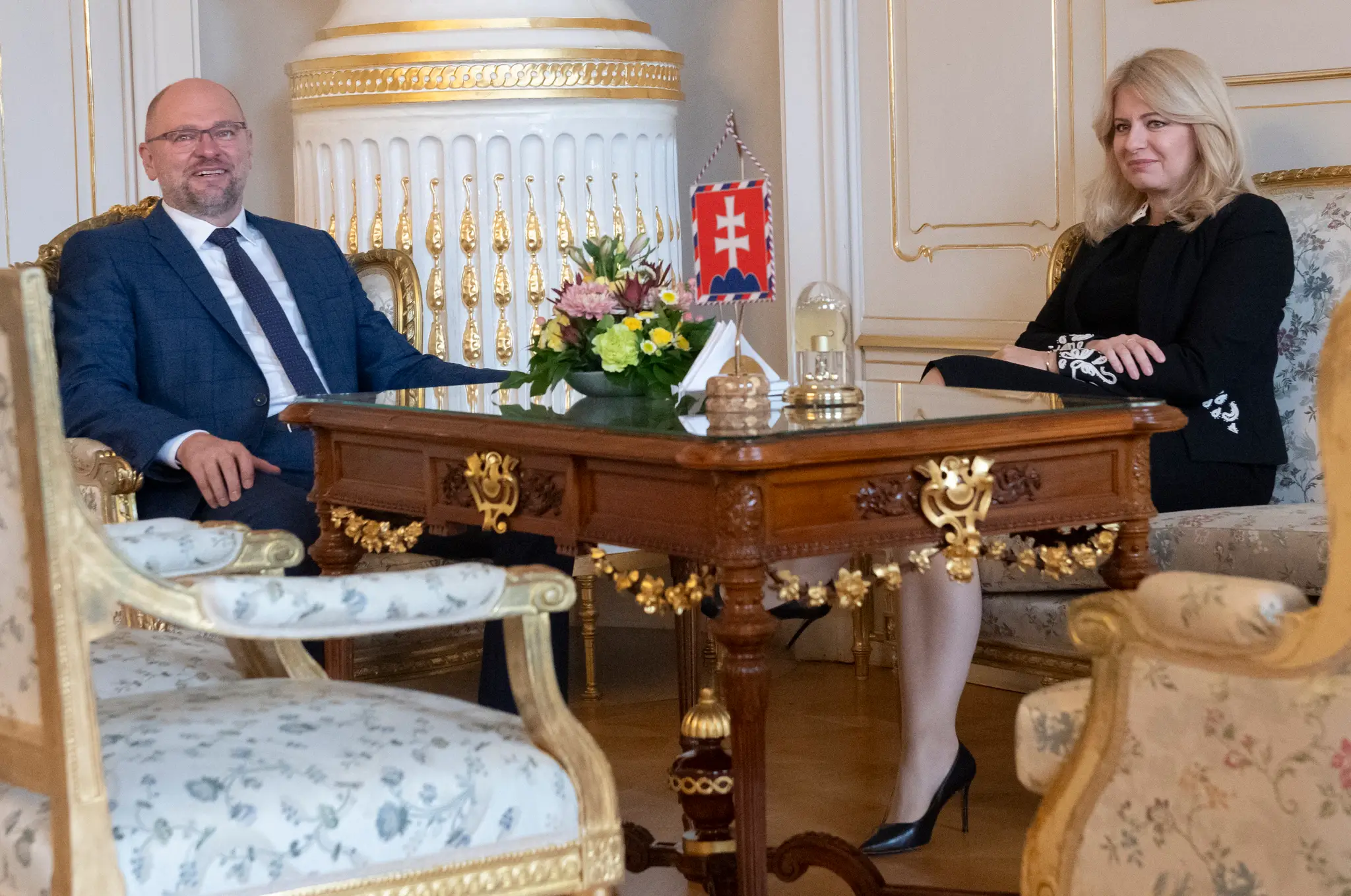 Prezidentka Zuzana Čaputová a predseda SaS Richard Sulík