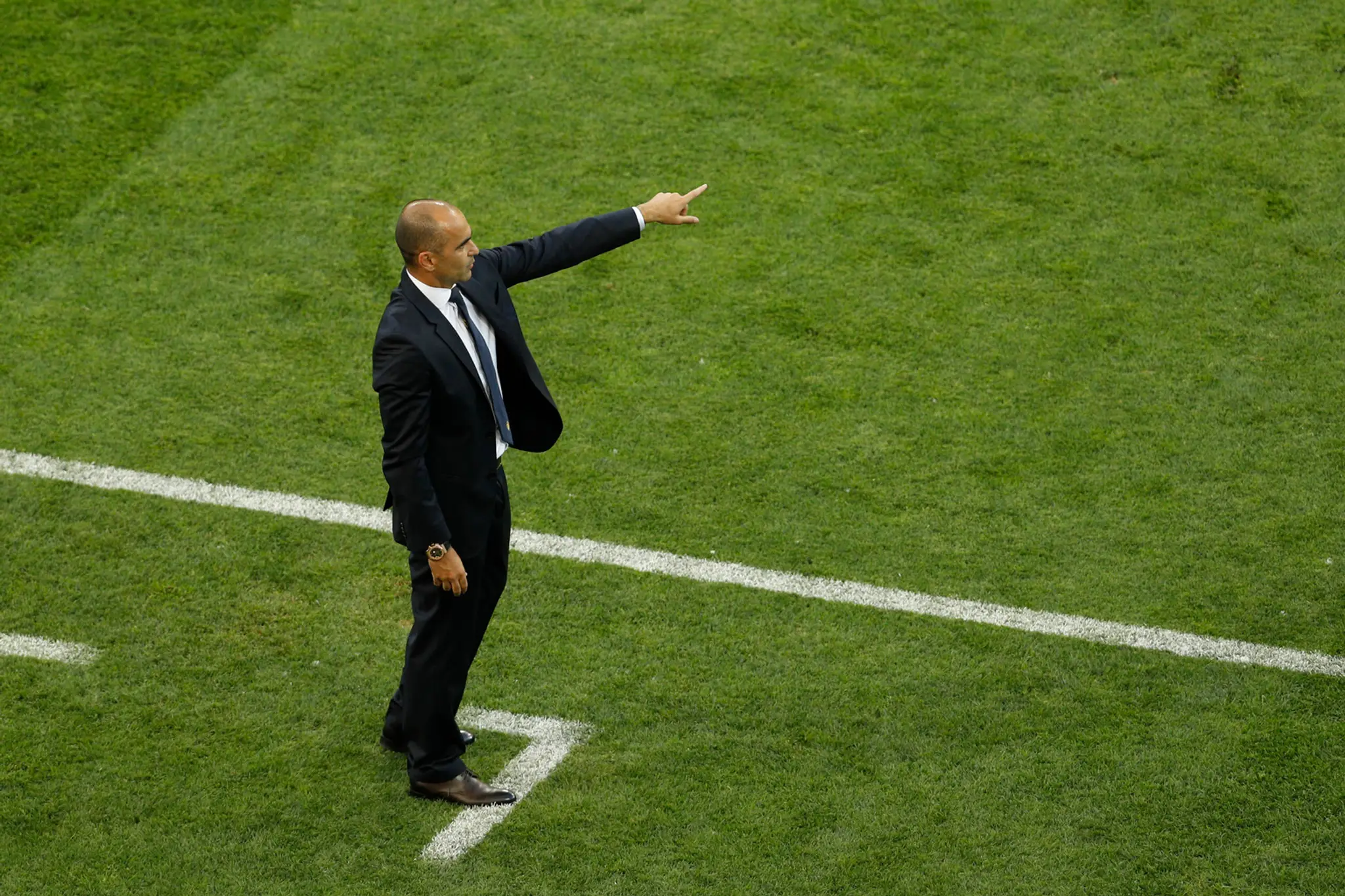 Kouč Belgicka Roberto Martinez počas zápasu proti Paname na MS 2018.