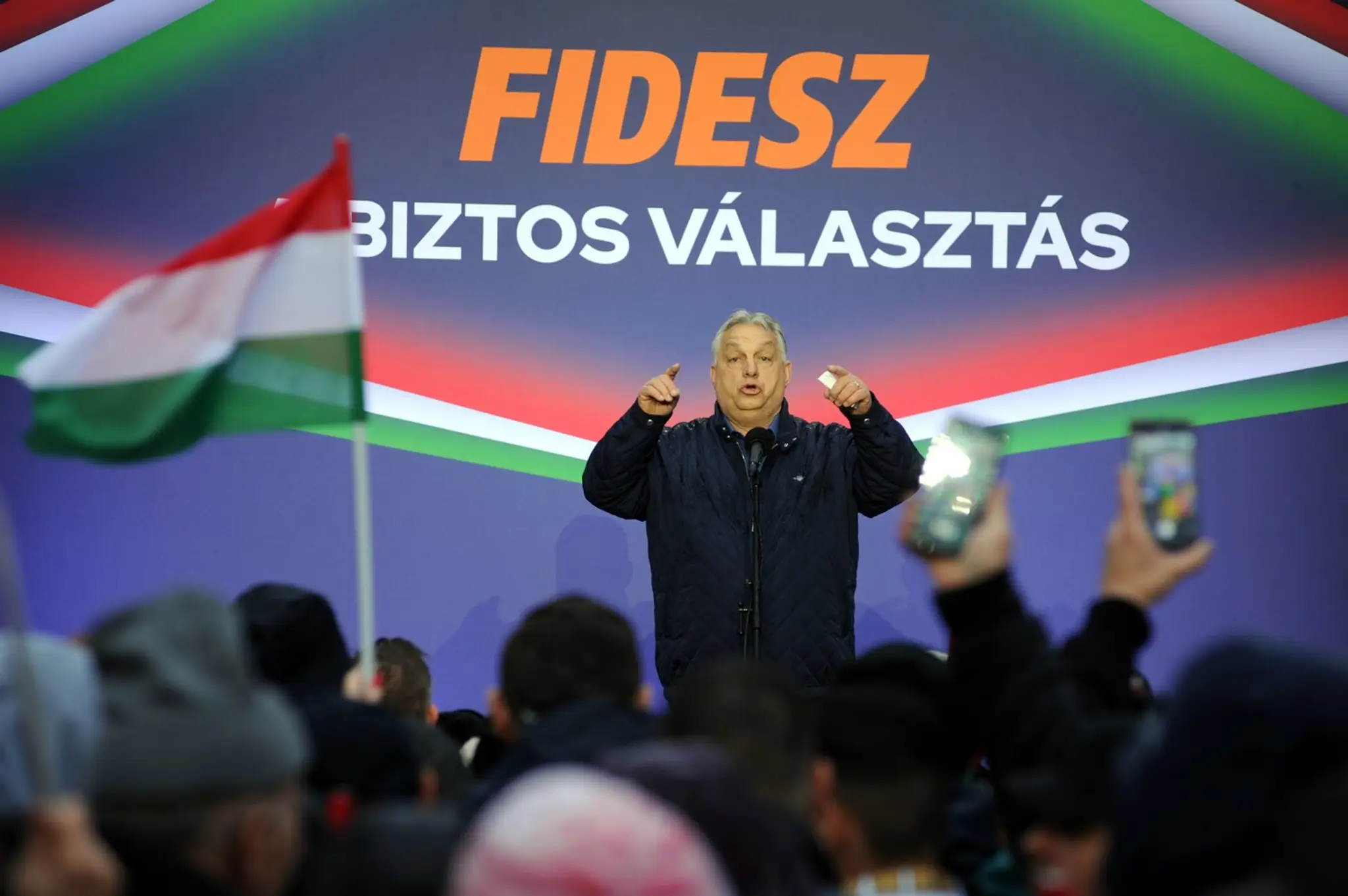 Maďarský premiér Viktor Orbán počas predvolebného mítingu.