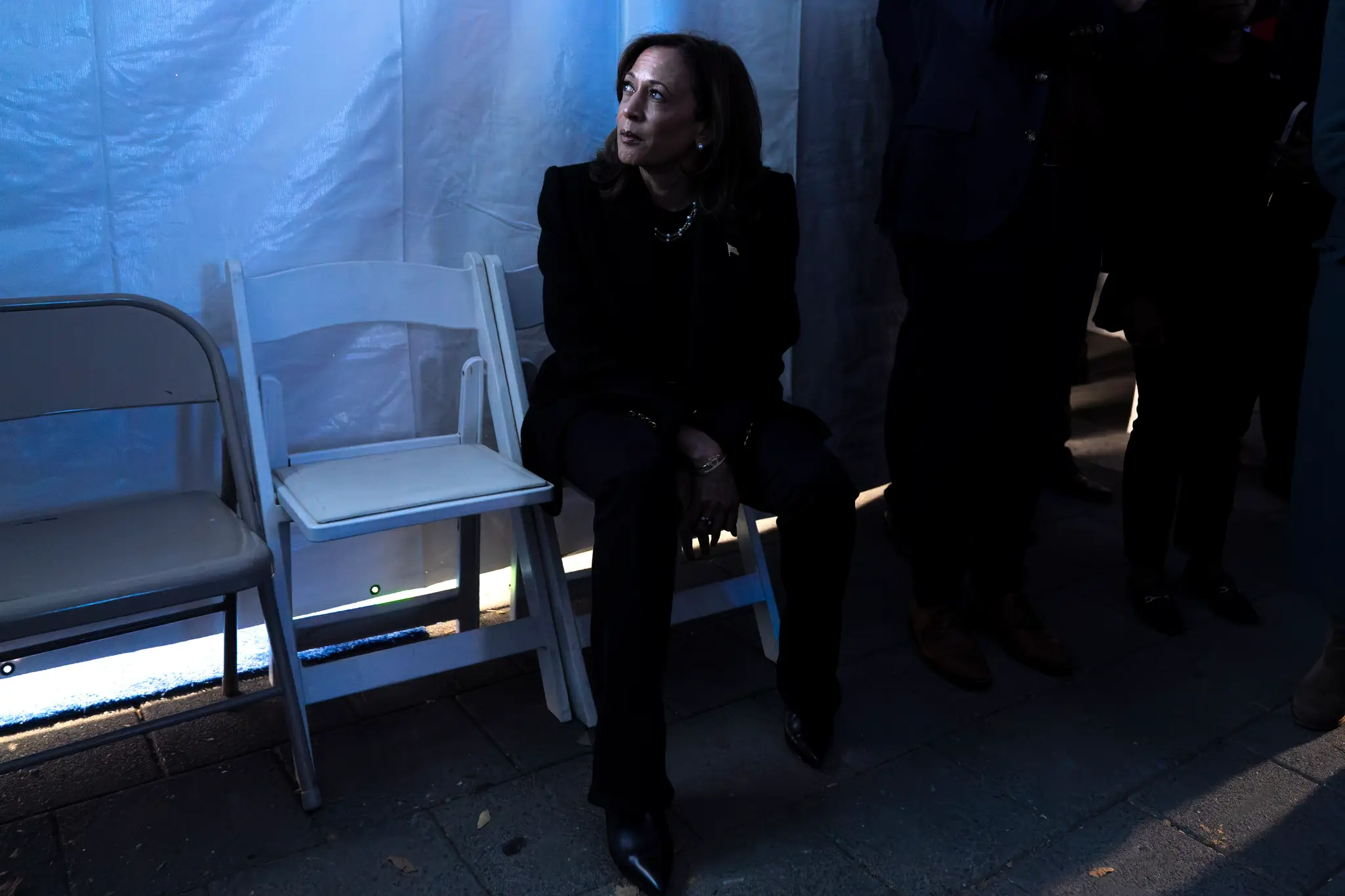 Demokratická prezidentská kandidátka a americká viceprezidentka Kamala Harrisová počas predvolebného zhromaždenia vo Filadelfii.