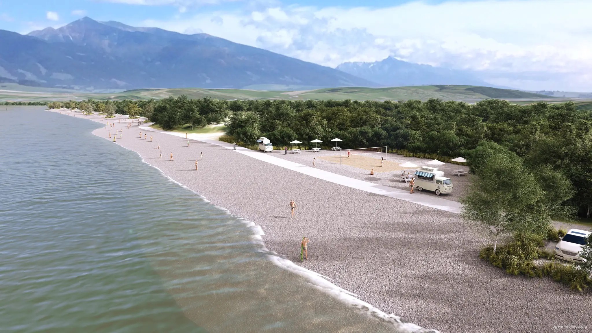 Vizualizácia pláže na Liptovskej Mare 