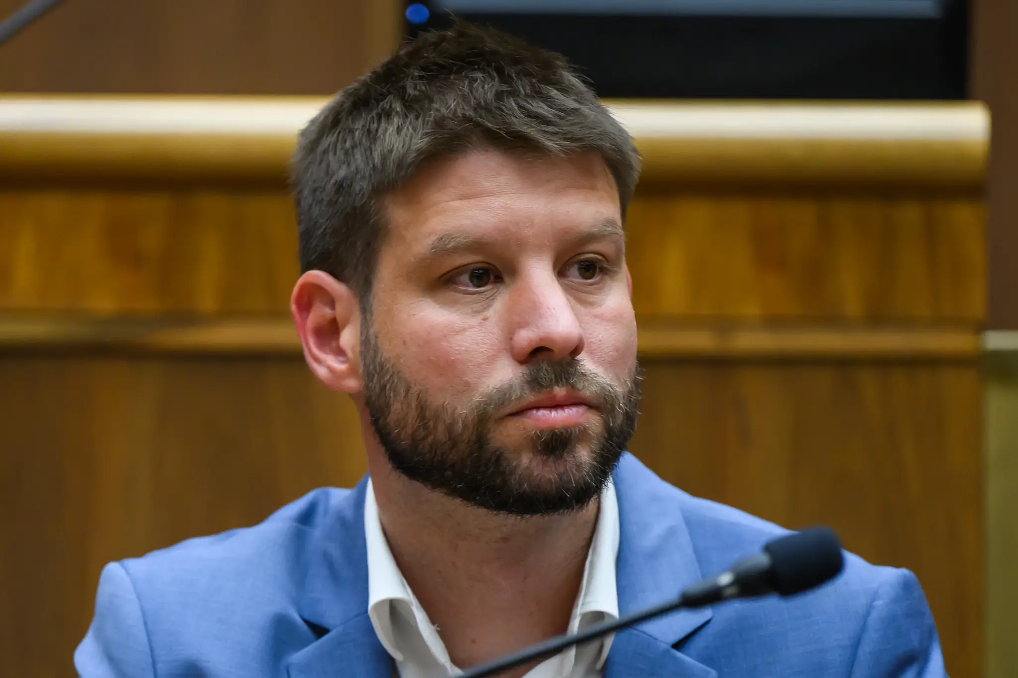 Na snímke podpredseda parlamentu a predseda PS Michal Šimečka.