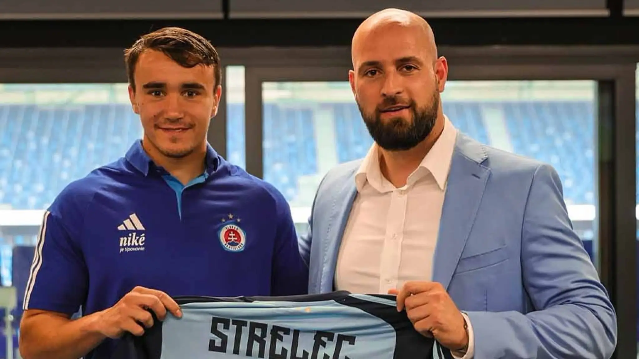 Udrží Ivan Kmotrík ml. (vpravo) žiadaného Davida Strelca v Slovane aj budúcu sezónu?