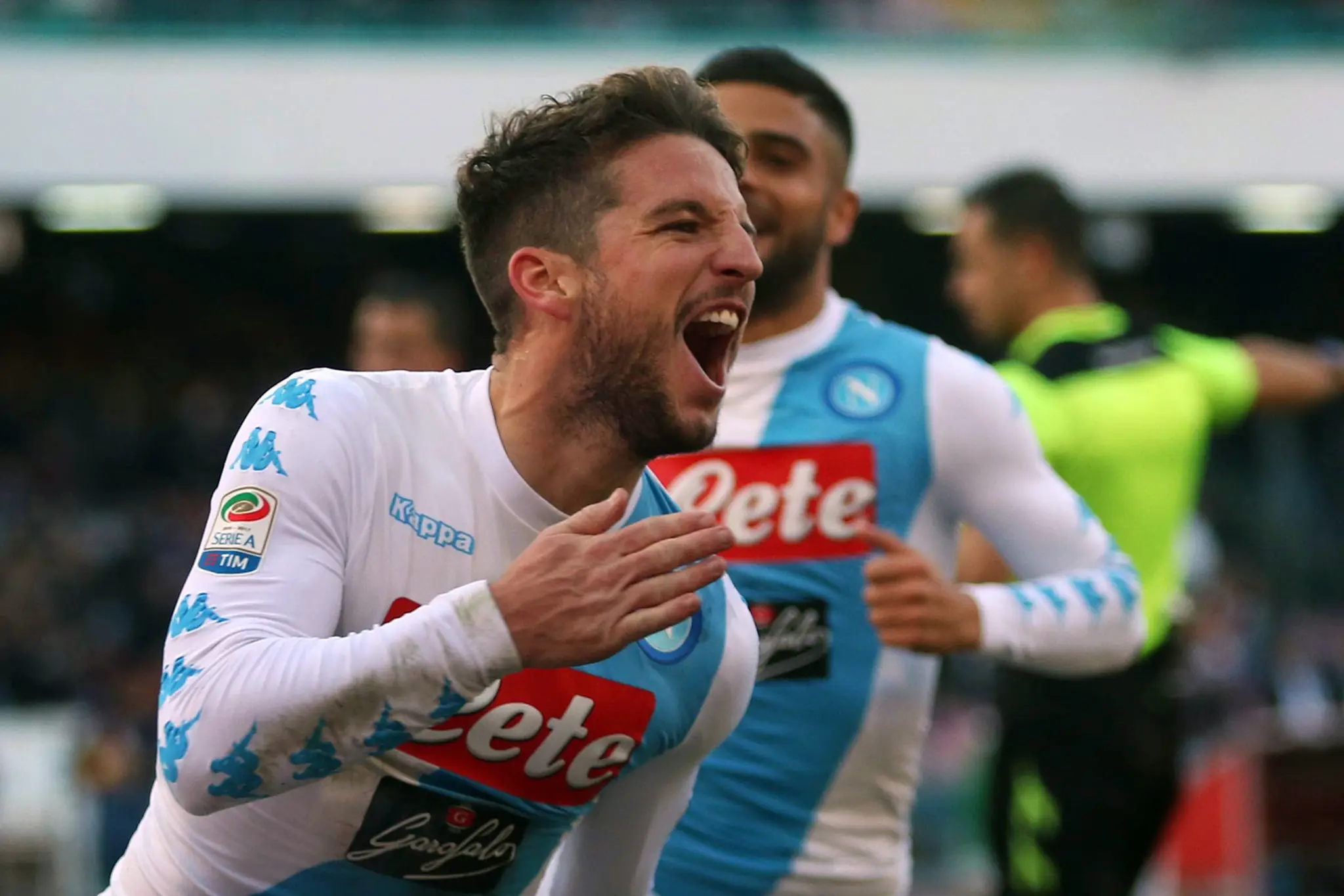 Dries Mertens (SSC Neapol) oslavuje svoj gól.