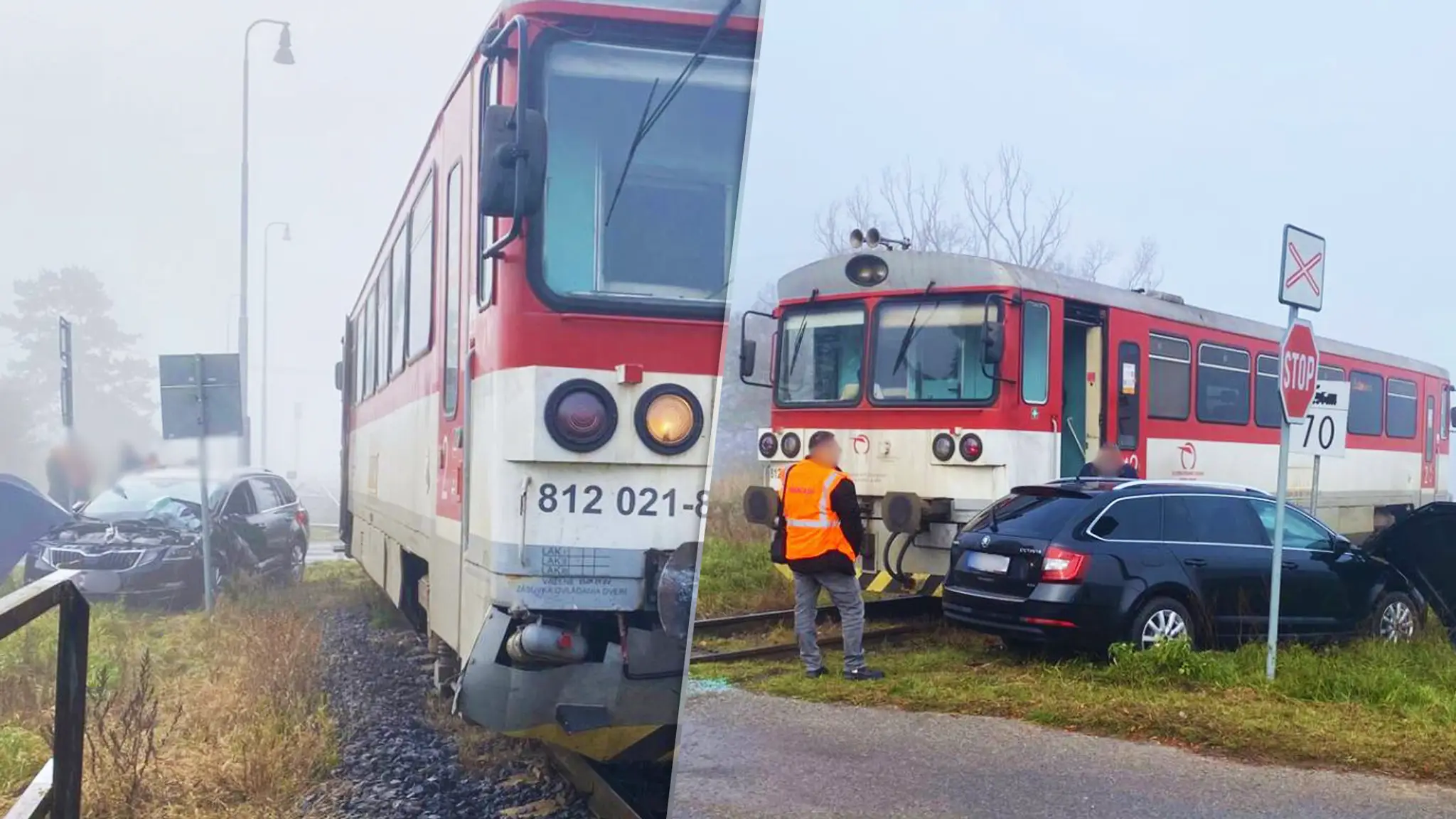 Nehoda auta a vlaku