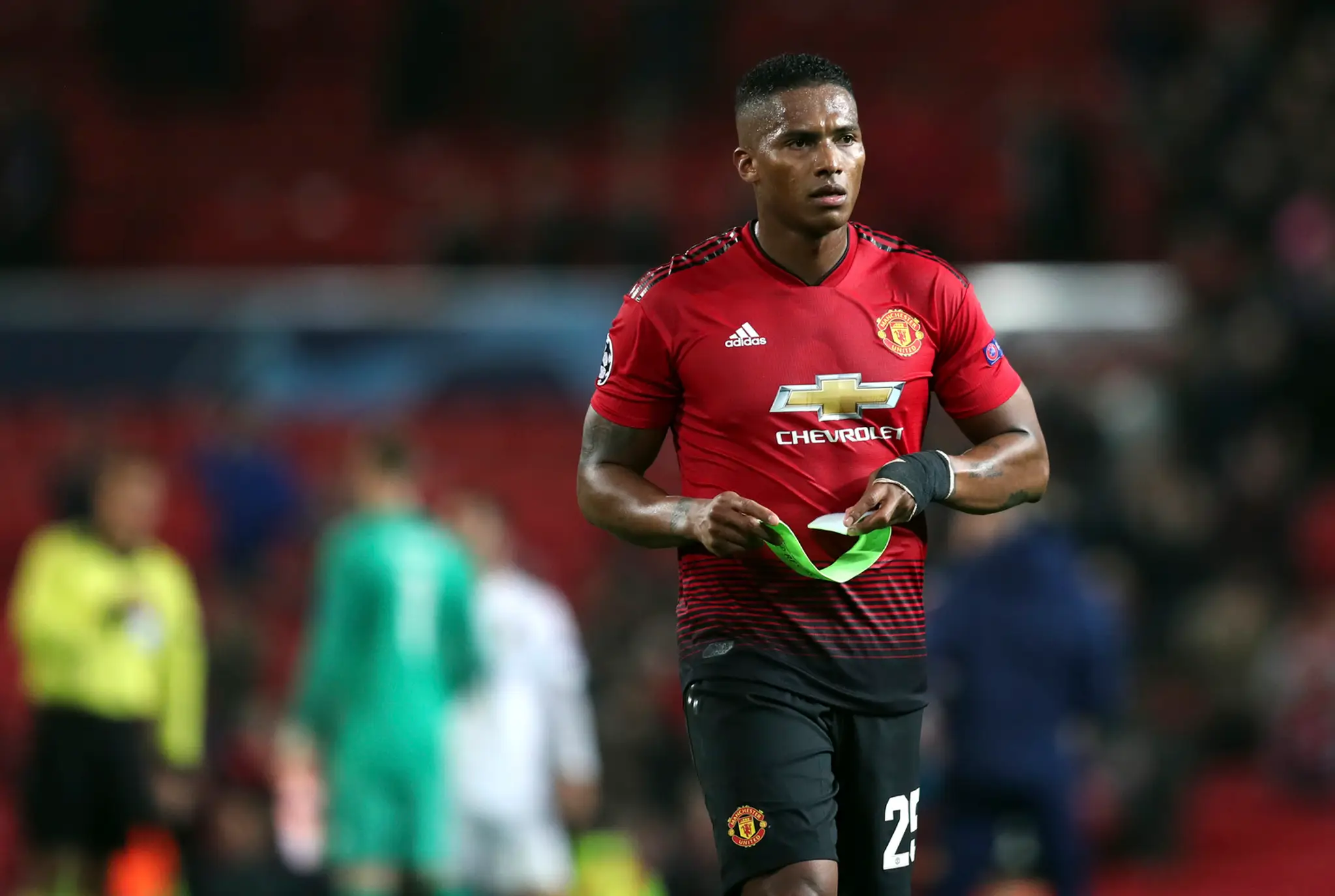 Antonio Valencia z Manchestru United po zápase LM proti Valencii.