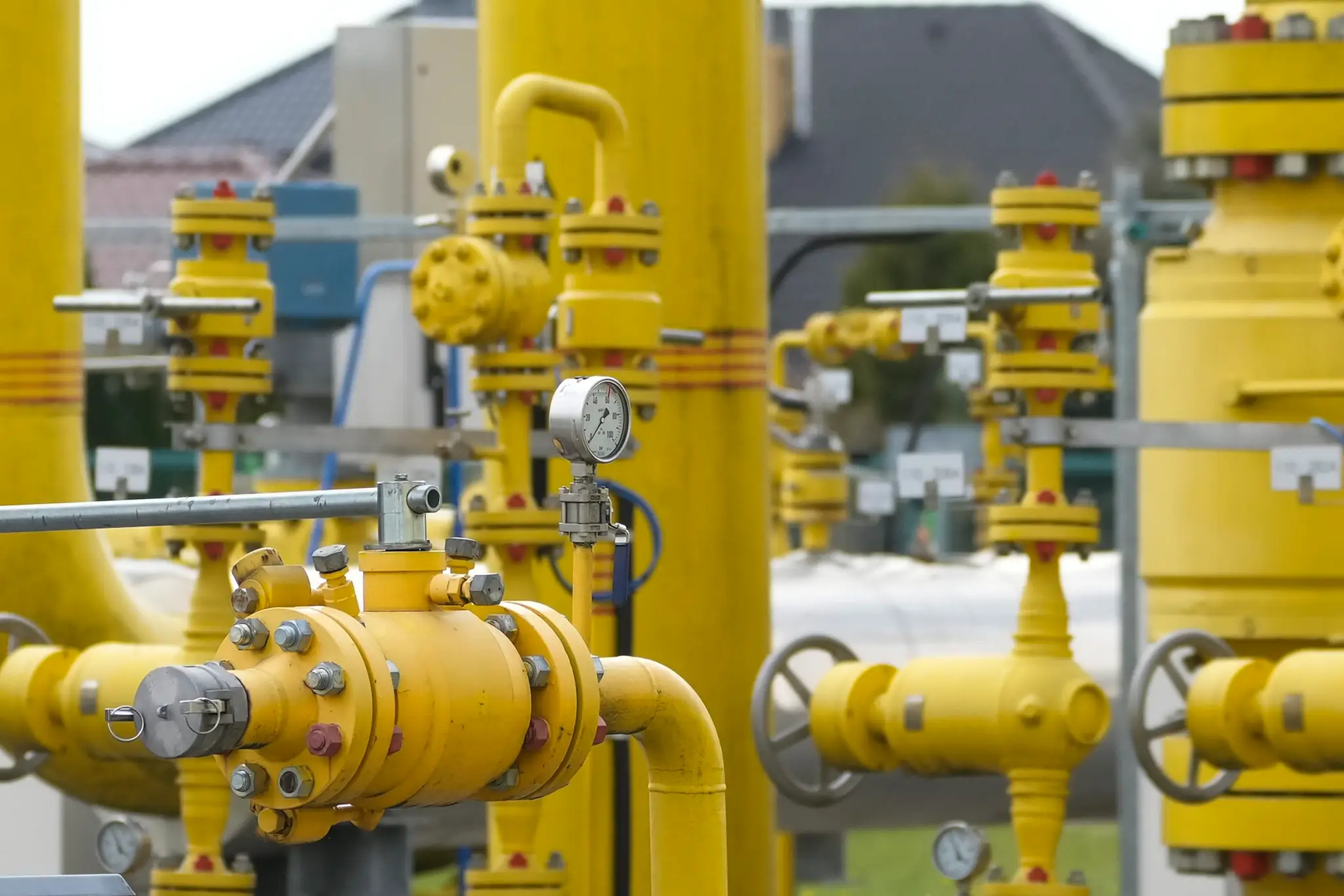 Plynová stanica spoločnosti Gaz-System v poľskej obci Rembelszczyzna.