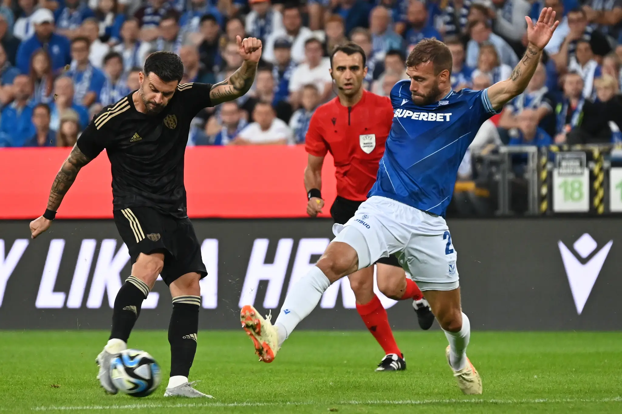 Momentka zo zápasu Poznaň - Spartak