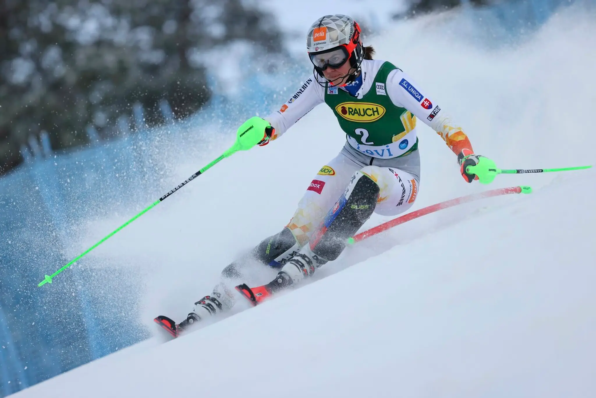 Slovenská lyžiarka Petra Vlhová v slalome v Levi.