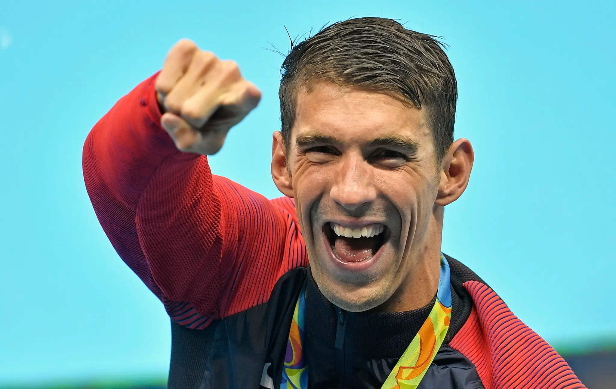 Michael Phelps sa raduje zo zlatej medaily na OH v Riu