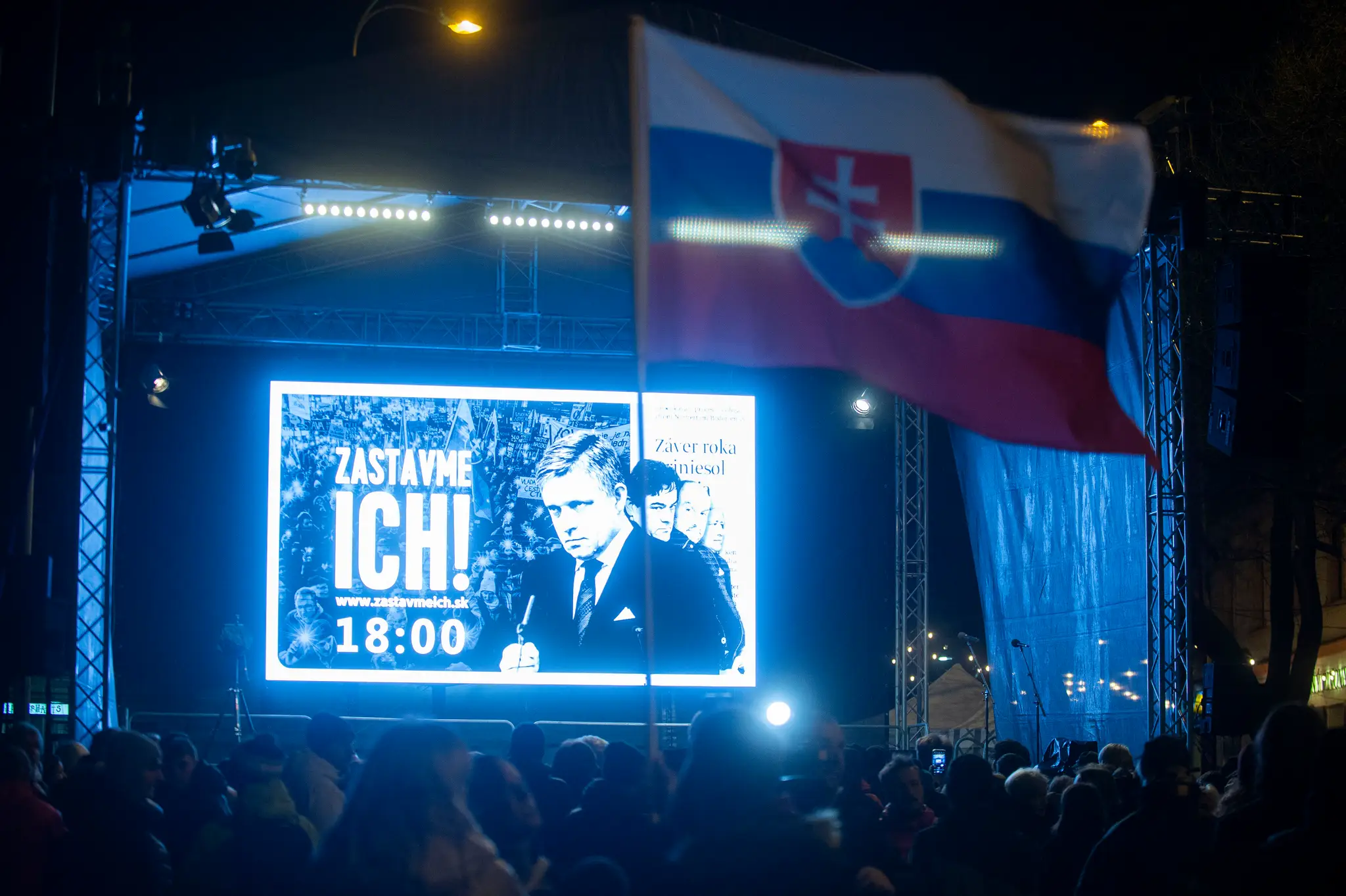 Protivládny protest v Bratislave.