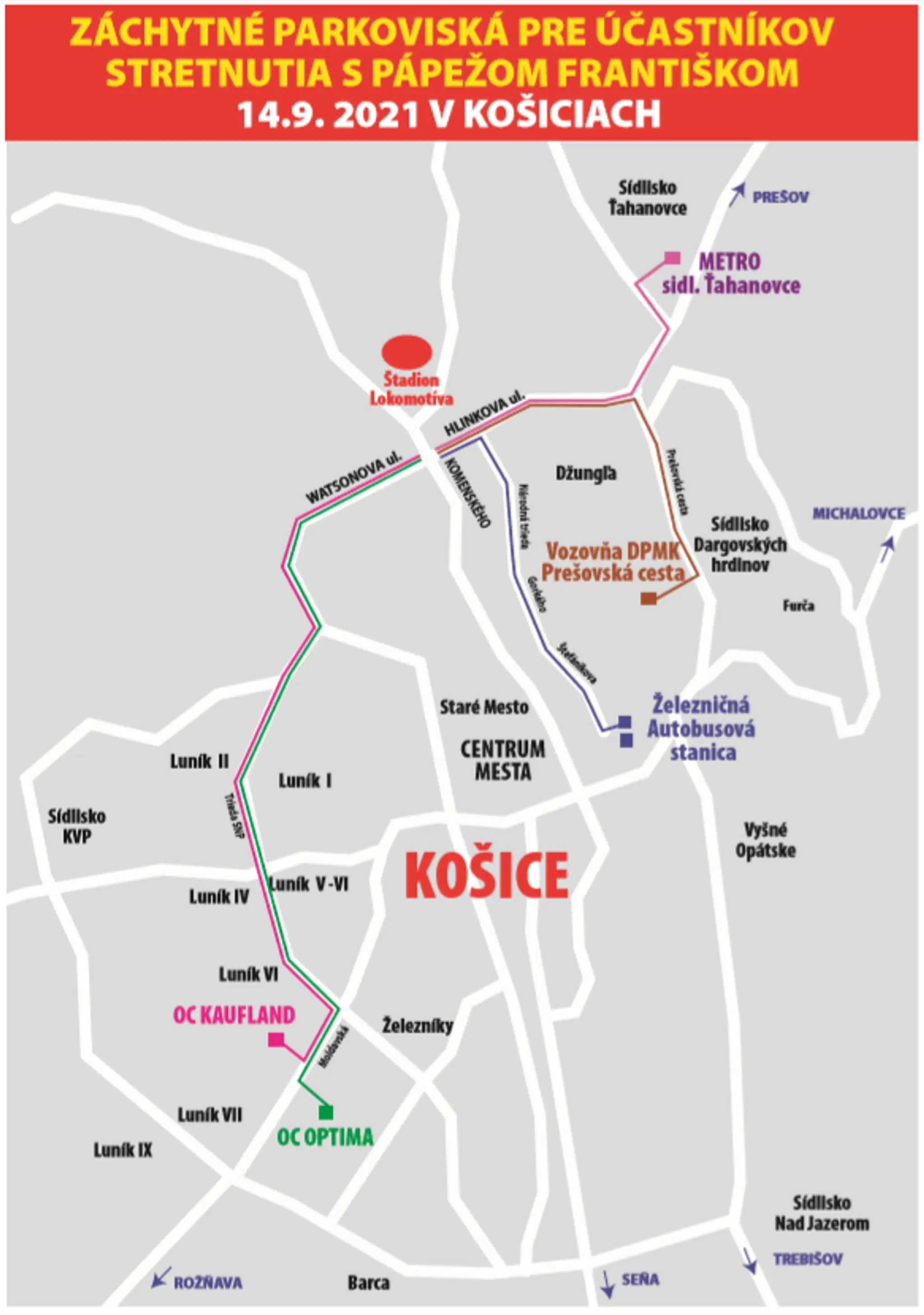 Záchytné parkoviská v Košiciach.