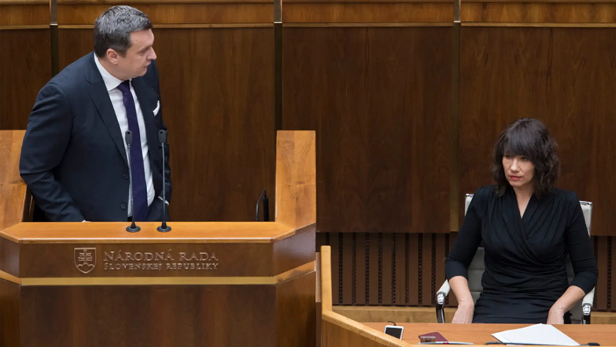 Andrej Danko (SNS) a Lucia Ďuriš-Nicholsonová (SaS). 