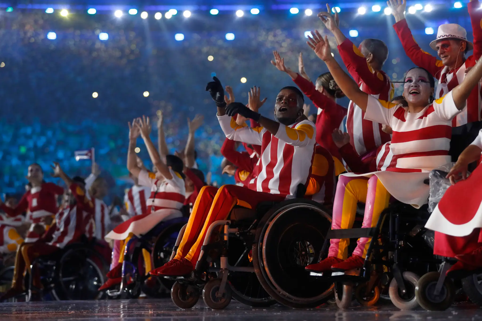 Otvárací ceremoniál paralympijských hier na štadióne Maracana v Riu de Janeiro.